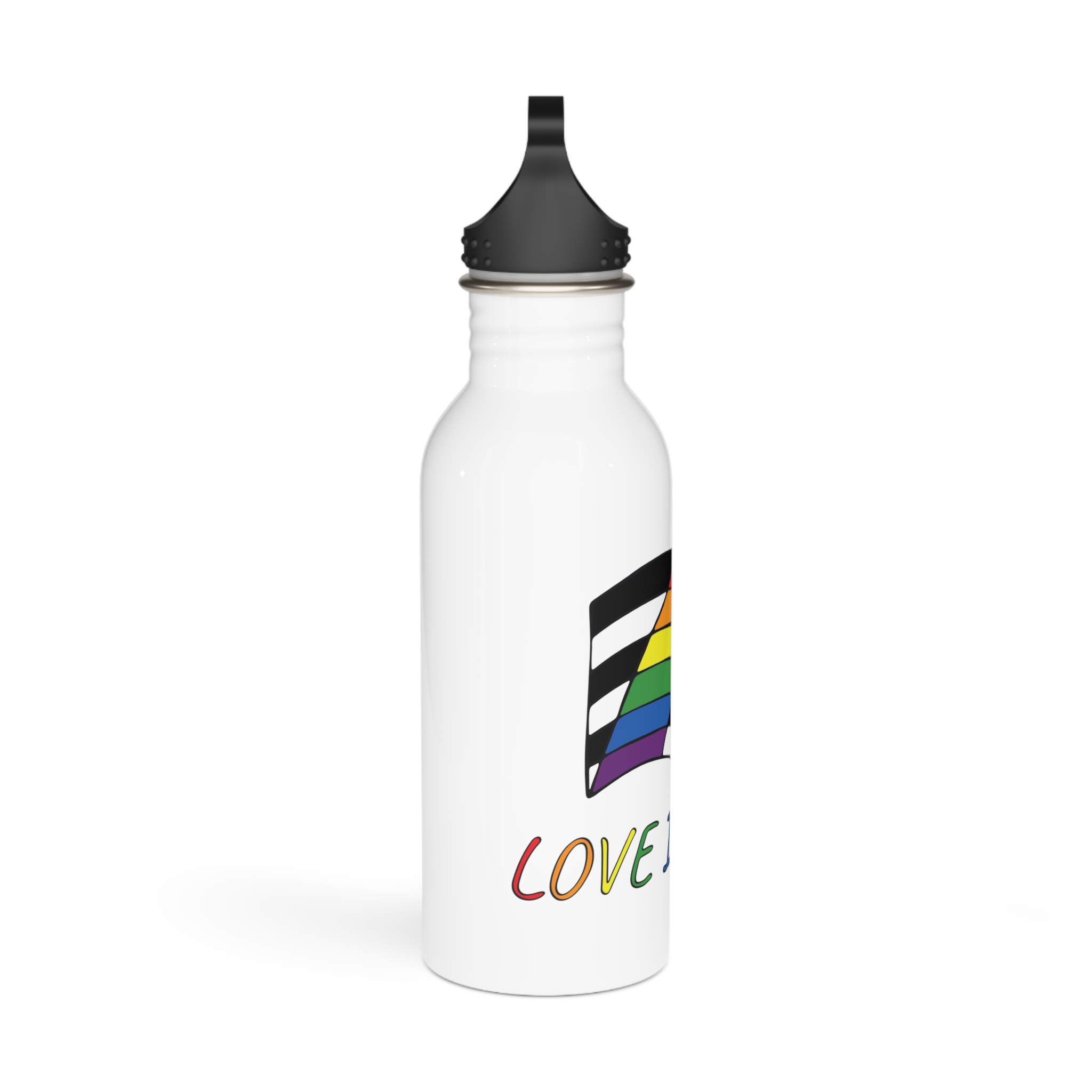 Colorful Straight Ally Pride Flag Happy Pride Day Lgbtq Community Pride Month Vector Hand Drawn Doodle Posters Stickers Logo Cards Stainless Steel Water Bottle - Image 2