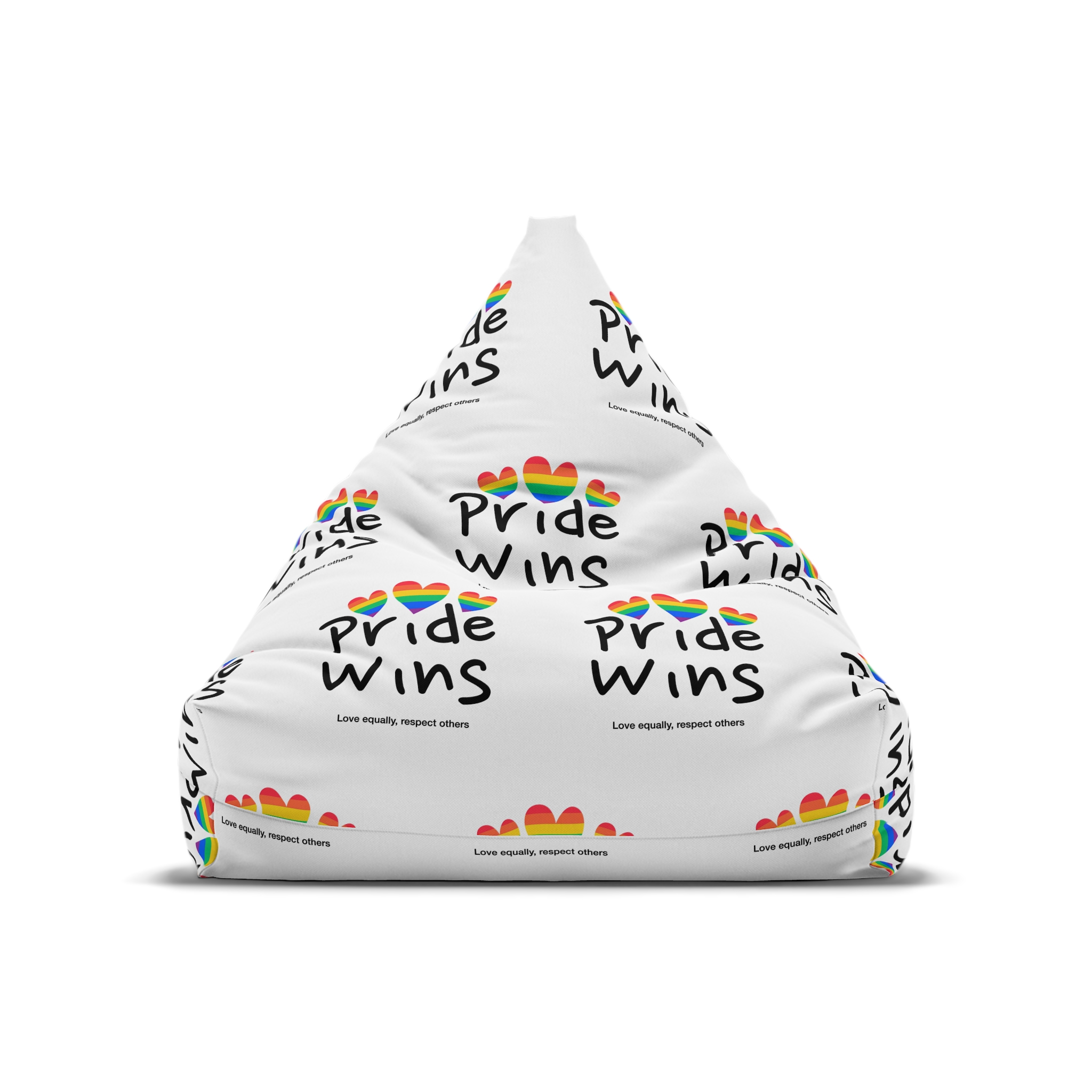Love Letter Pride Rainbow Lettering Text Writing Pattern Freedom Love Heart Homo Colors Flag Parade (1) Bean Bag Chair Cover - Image 5