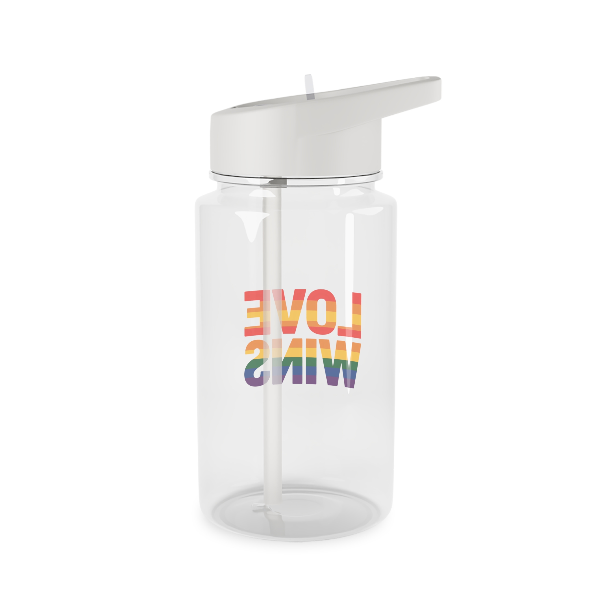 Love Wins Rainbow Pride Message (1) Tritan Water Bottle - Image 2
