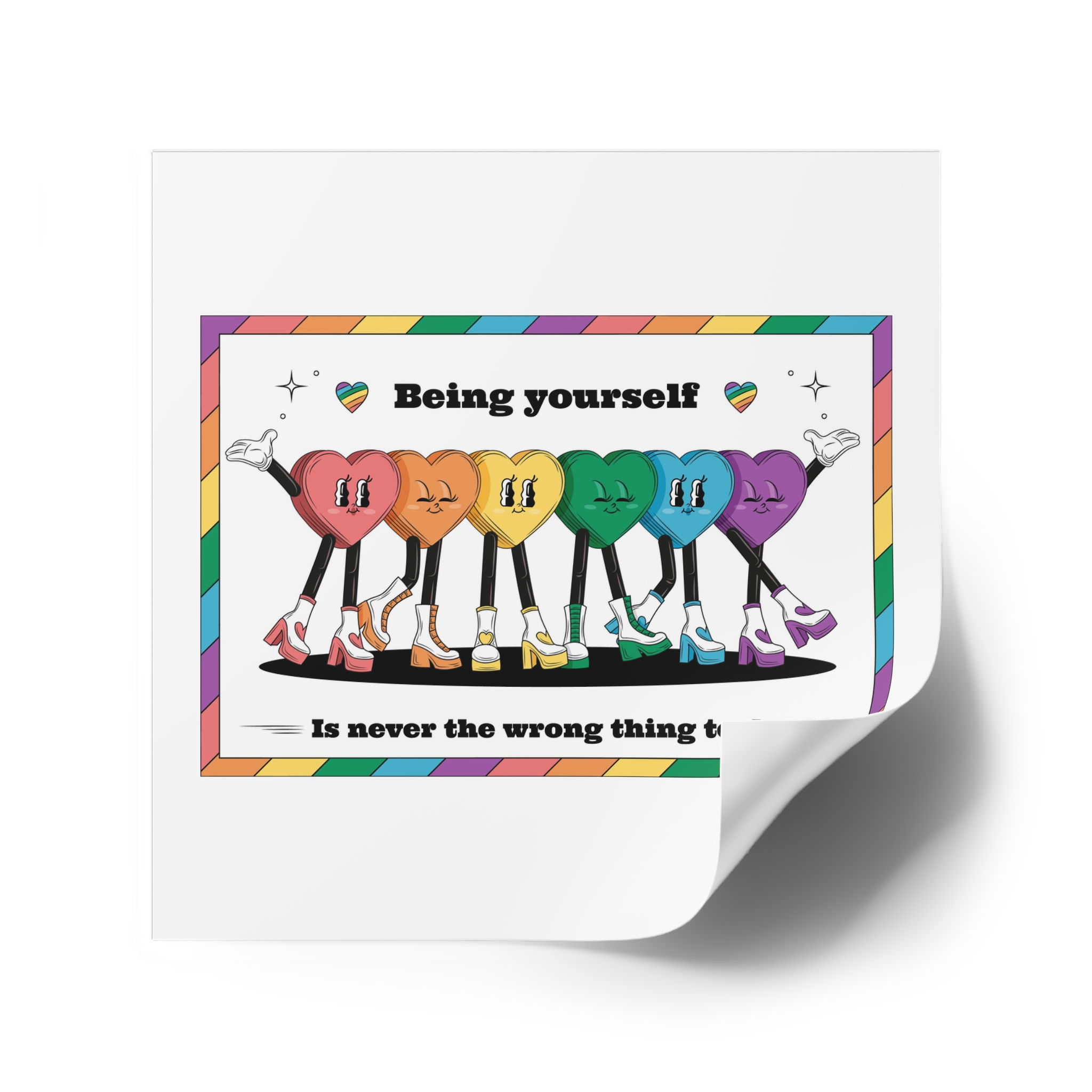 Illustration Pride Month Celebration Laminate Stickers Square - Image 42