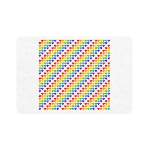 Rainbow Heart Mosaic Seamless Vector Pattern Pet Food Mat 12x18