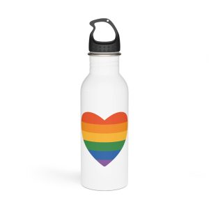 Vector Illustration Rainbow Heart Symbolizing Love Inclusivity Featuring Vibrant Stripes Stainless Steel Water Bottle