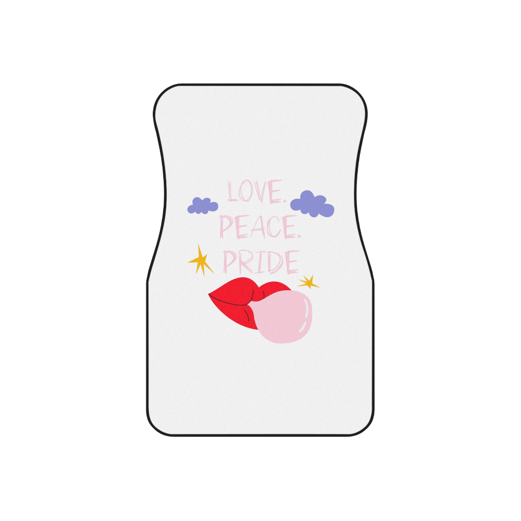 Pride Month Cartoon Funky Card Lgbt Festive Groovy Retro Poster Tolerance Freedom Car Mats Set Of 4 - Image 2