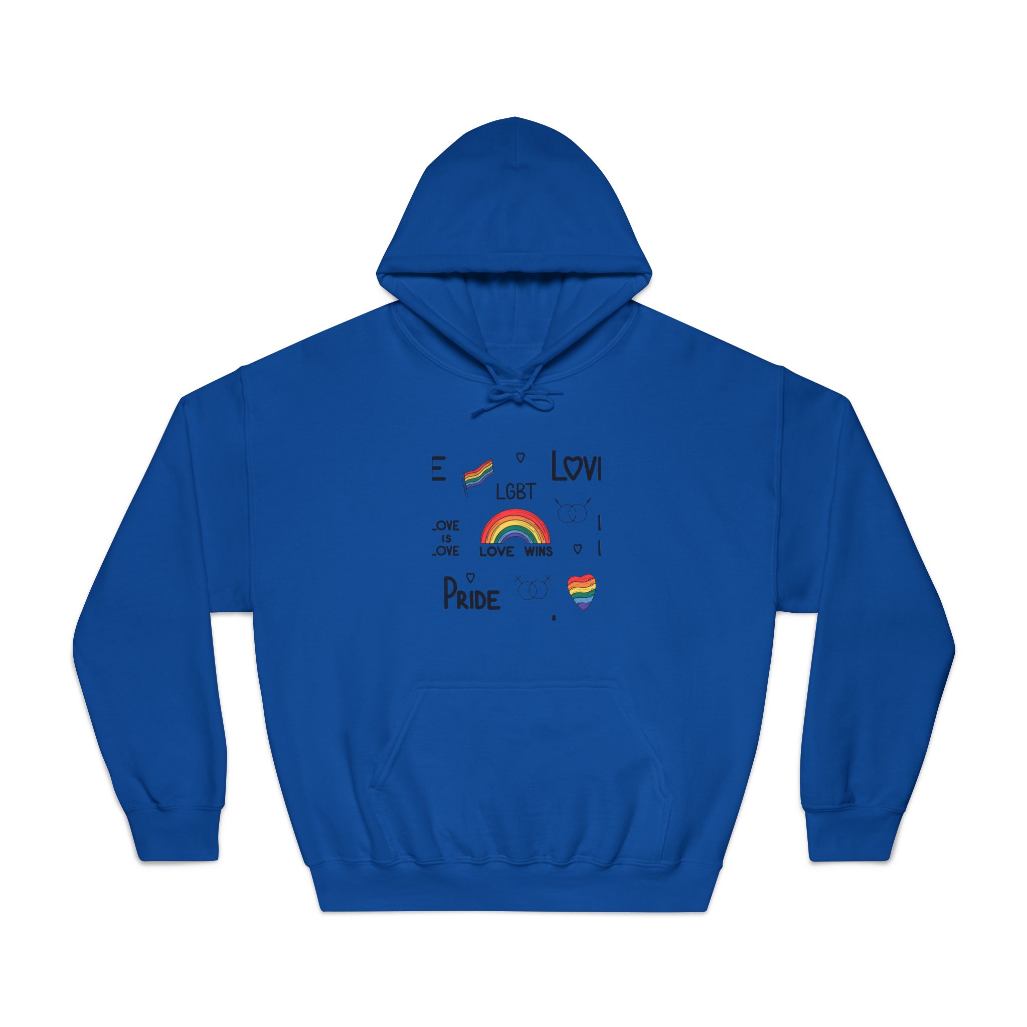 Lgbtq Pride Seamless Illustration Rainbow Hearts Love Symbols Unisex Dryblend Hooded Sweatshirt - Image 25