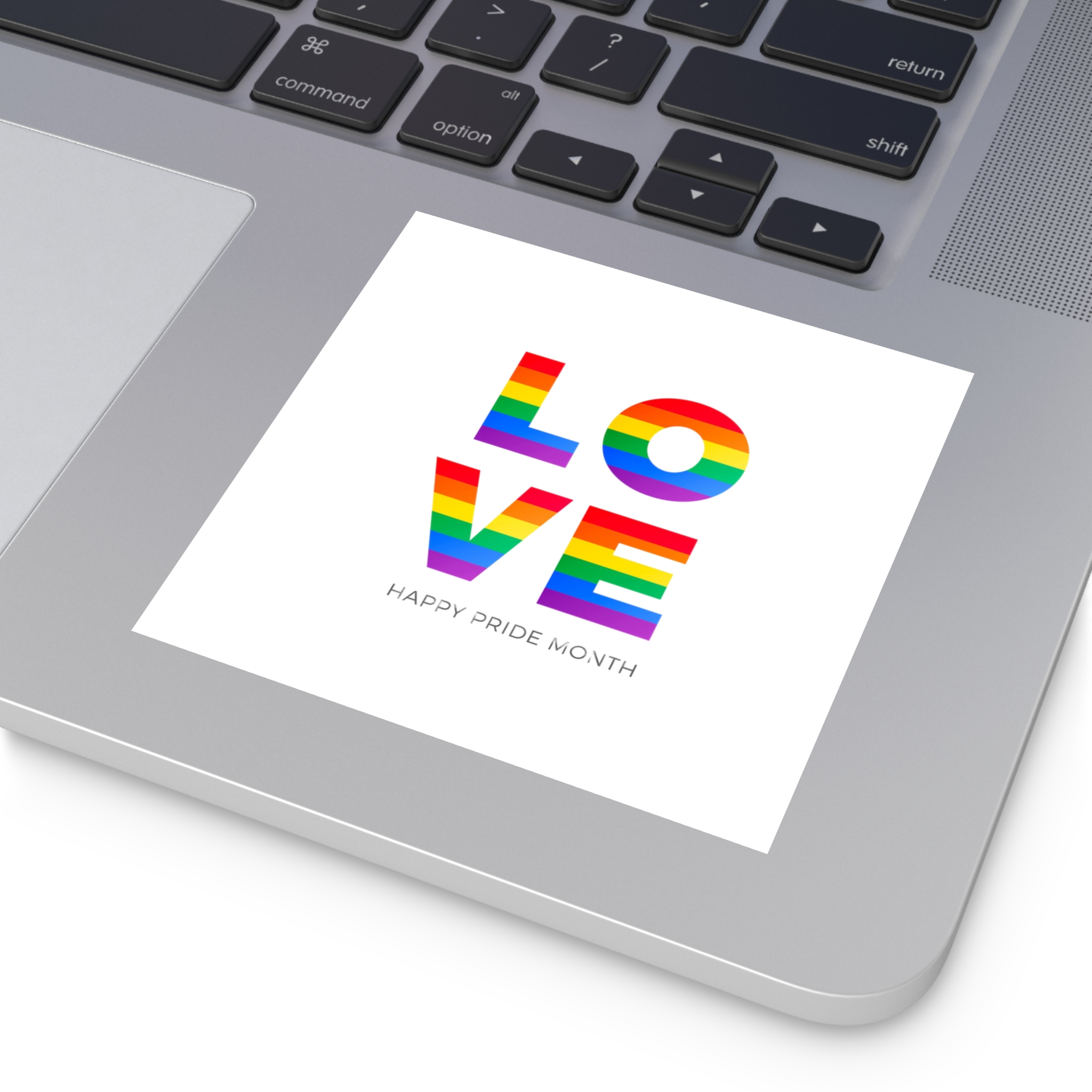 Love Word With Gay Pride Flag Laminate Stickers Square - Image 19