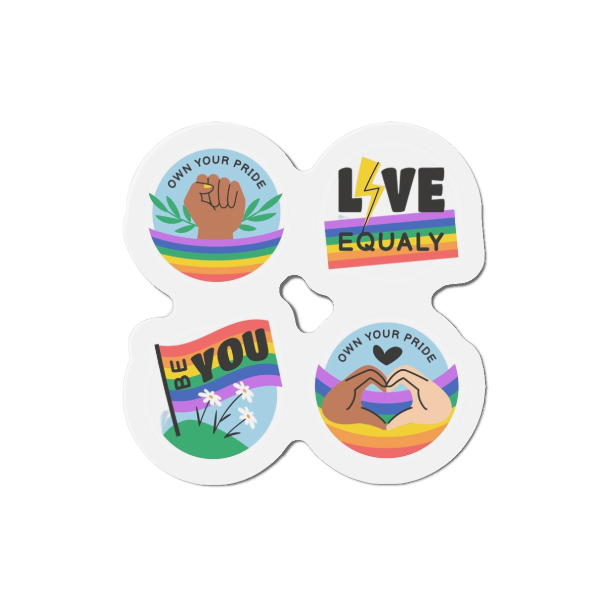 Flat Stickers Collection Lgbtqi Pride Month Celebration(1) Die Cut Magnets - Image 4
