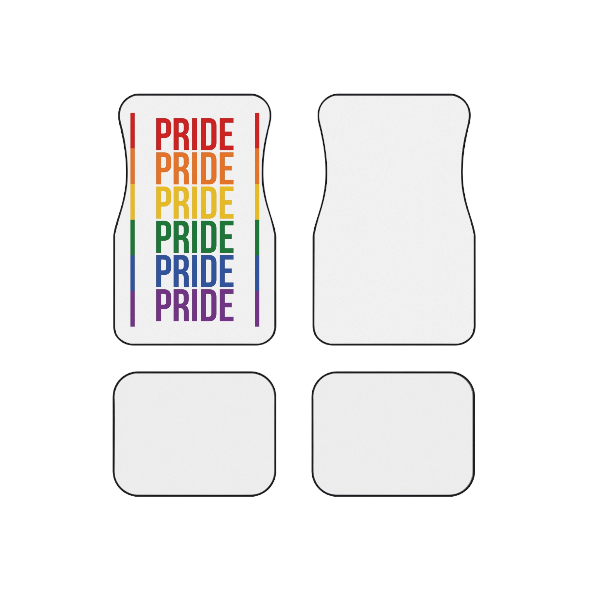 Lgbt Pride Month June 2026 Lesbian Gay Bisexual Transgender Lgbtq Flag Rainbow Love Vector (1) Car Mats Set Of 4