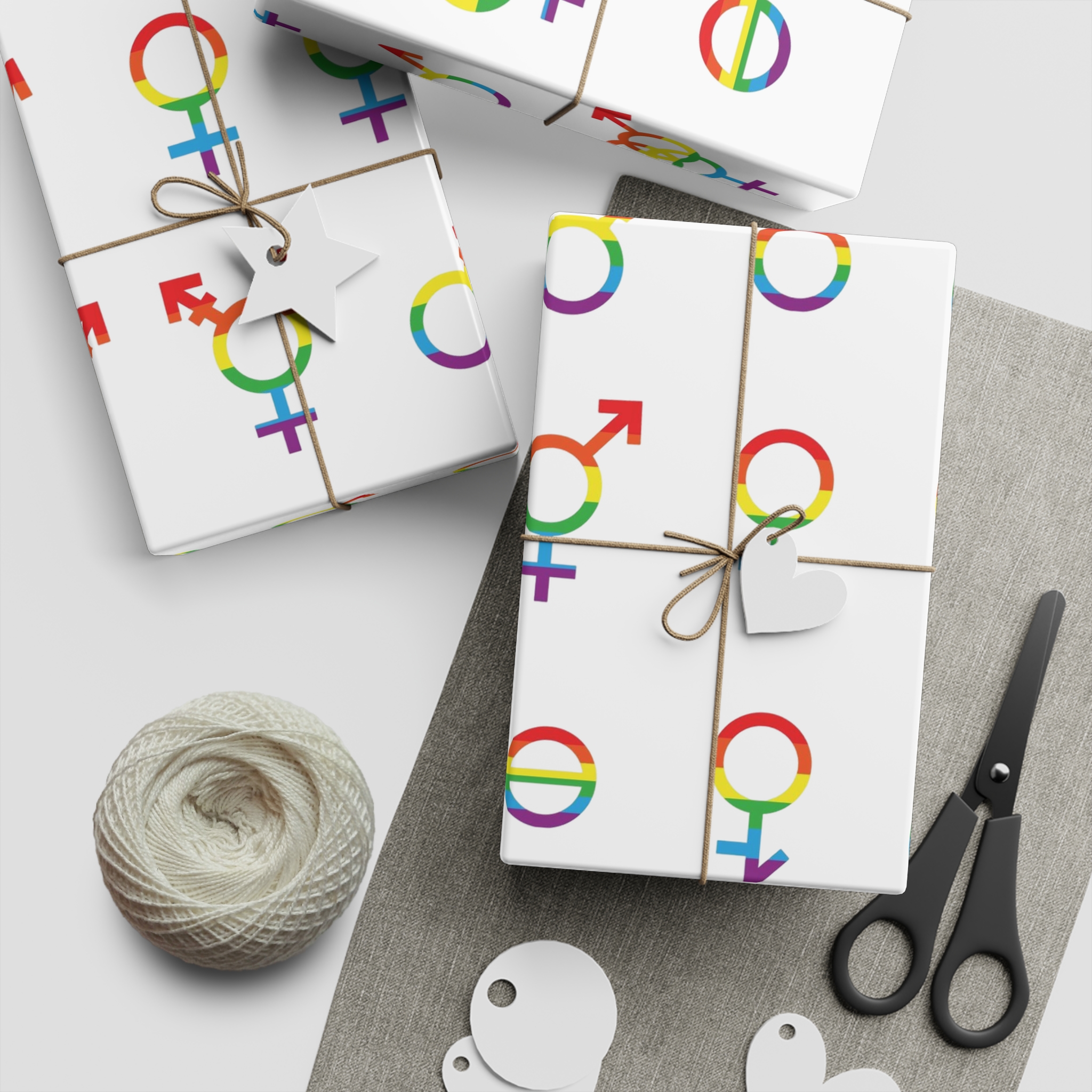 Vector Gender Symbols Sexual Orientation Set Gift Wrapping Paper Sheets 1pc - Image 2