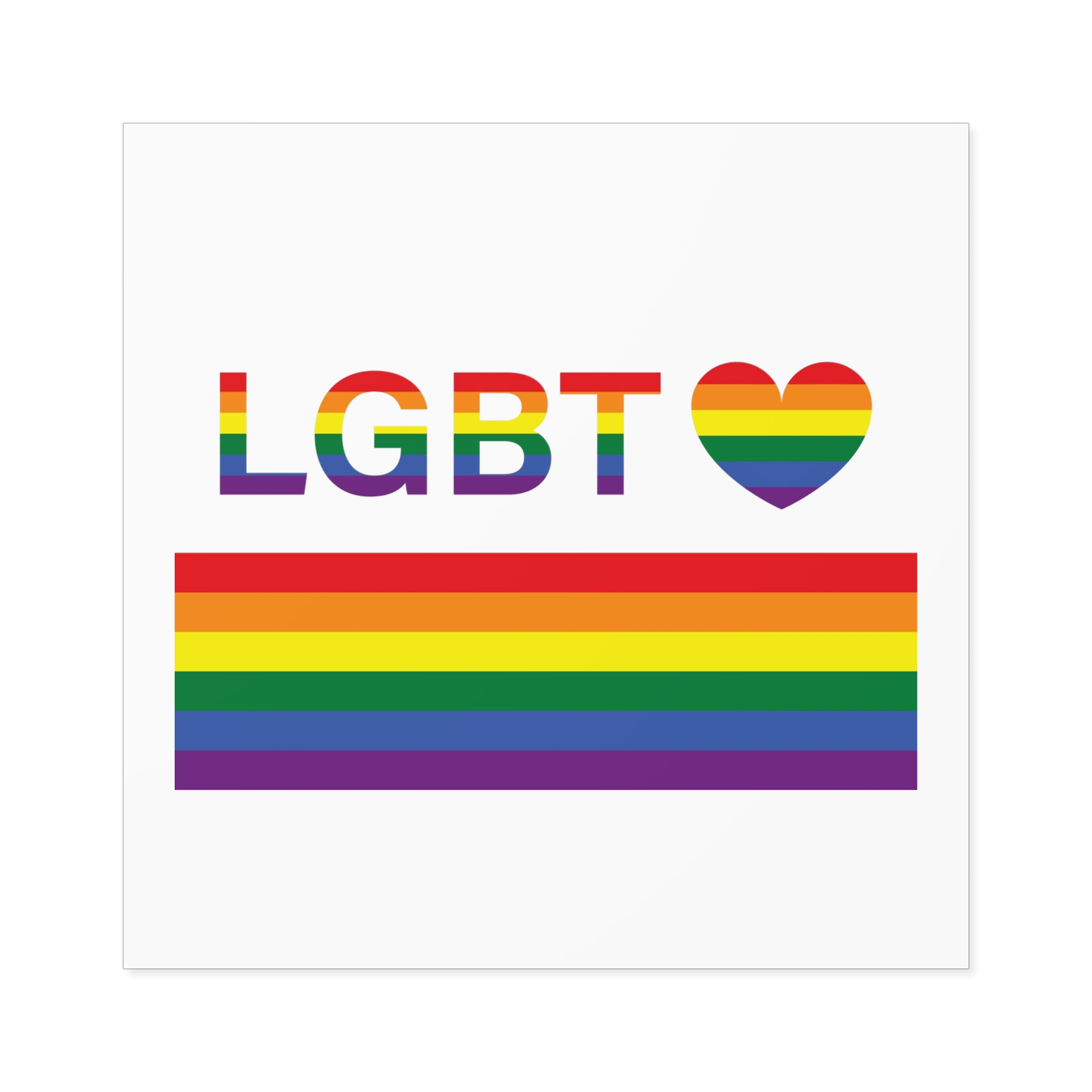 Lgbt Word Text Letter With Heart Rainbow Color Flag Isolated White Background Vector Illustration Laminate Stickers Square - Image 45