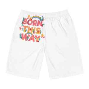 Pride Day Positive Lettering Design Mens Board Shorts Aop