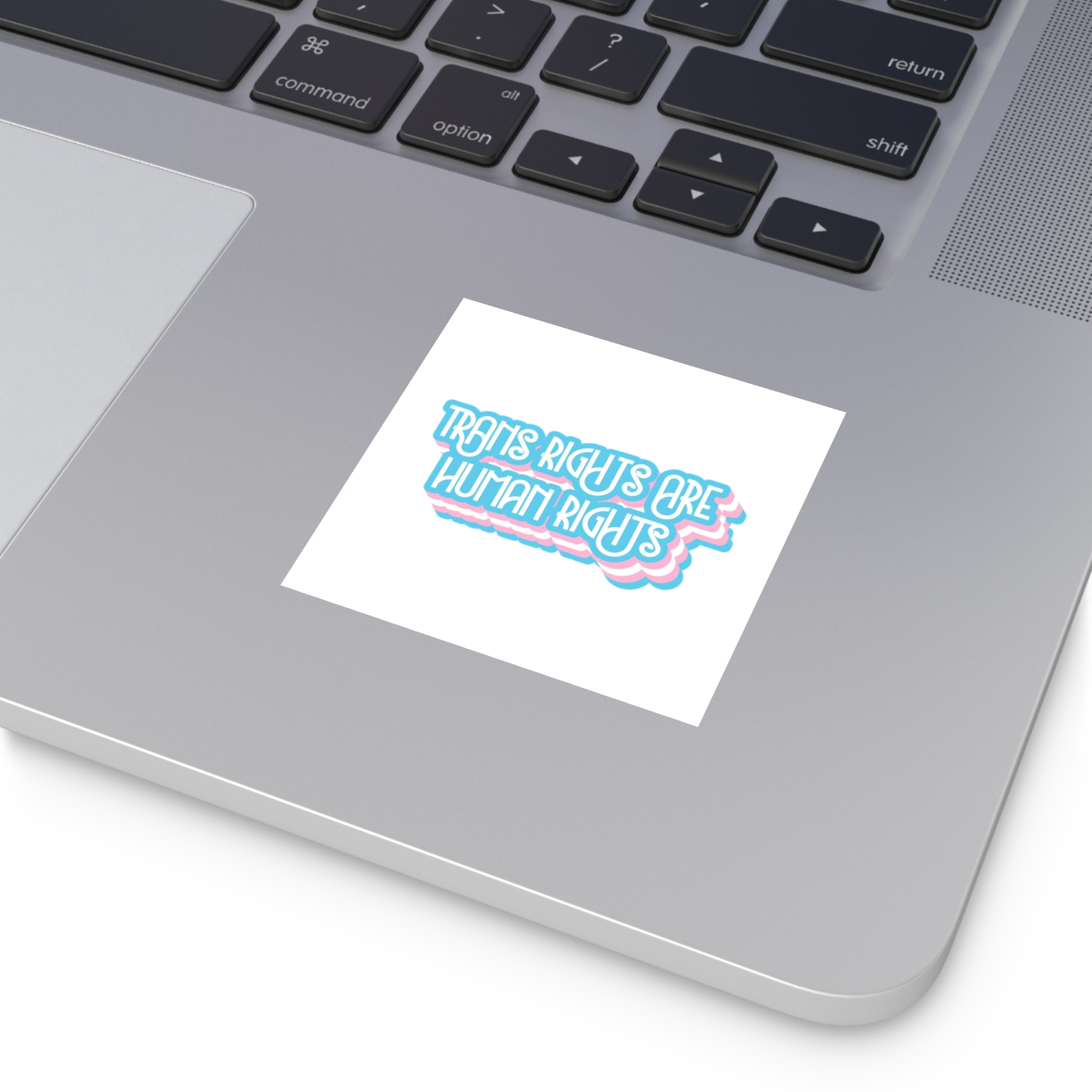 Pride Day Lettering With Human Rights Laminate Stickers Square - Image 67