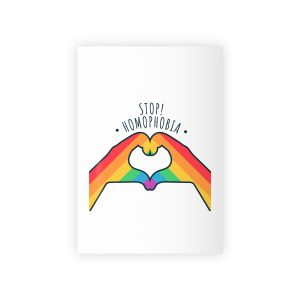 Stop Homophobia 17 May Lgbt Pride Heart Hand Rainbow Color Poster Sticker Symbol Vector Gift Wrapping Paper Rolls 1pc