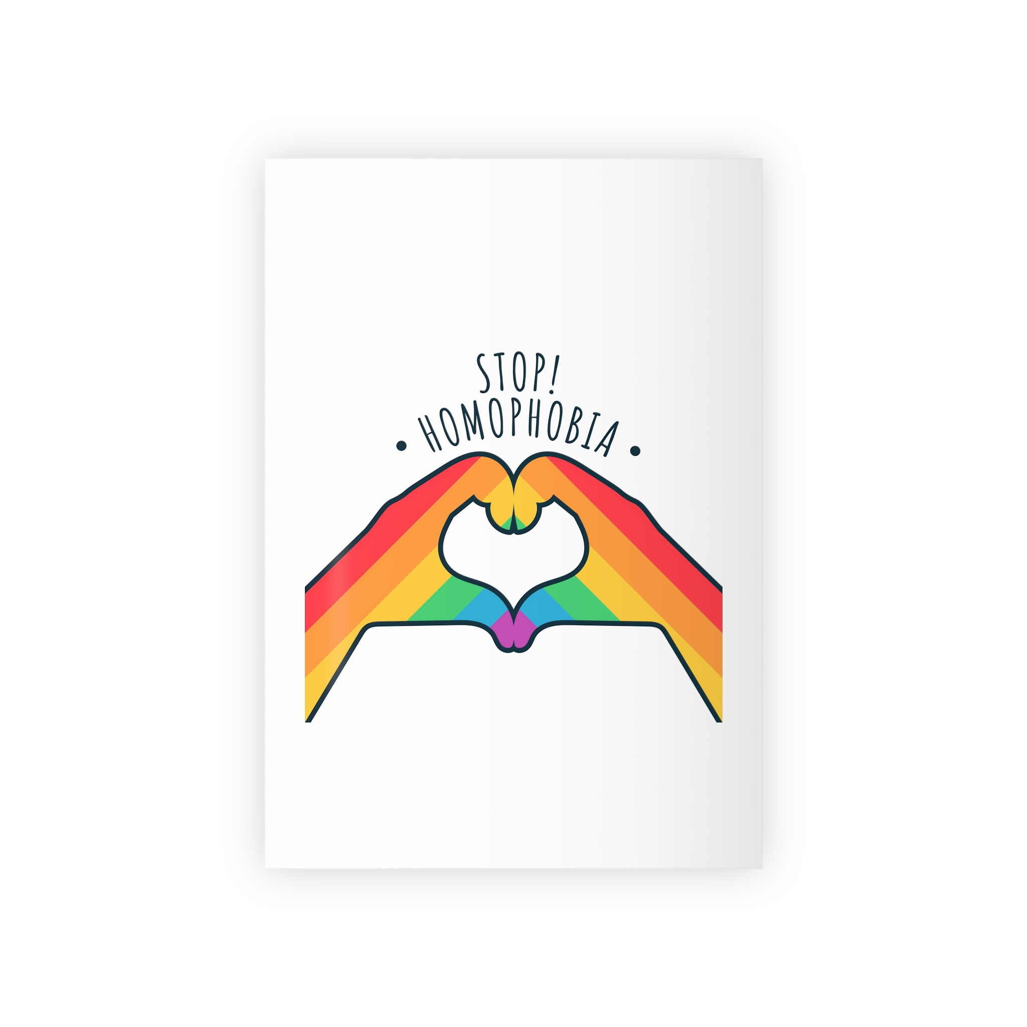 Stop Homophobia 17 May Lgbt Pride Heart Hand Rainbow Color Poster Sticker Symbol Vector Gift Wrapping Paper Rolls 1pc
