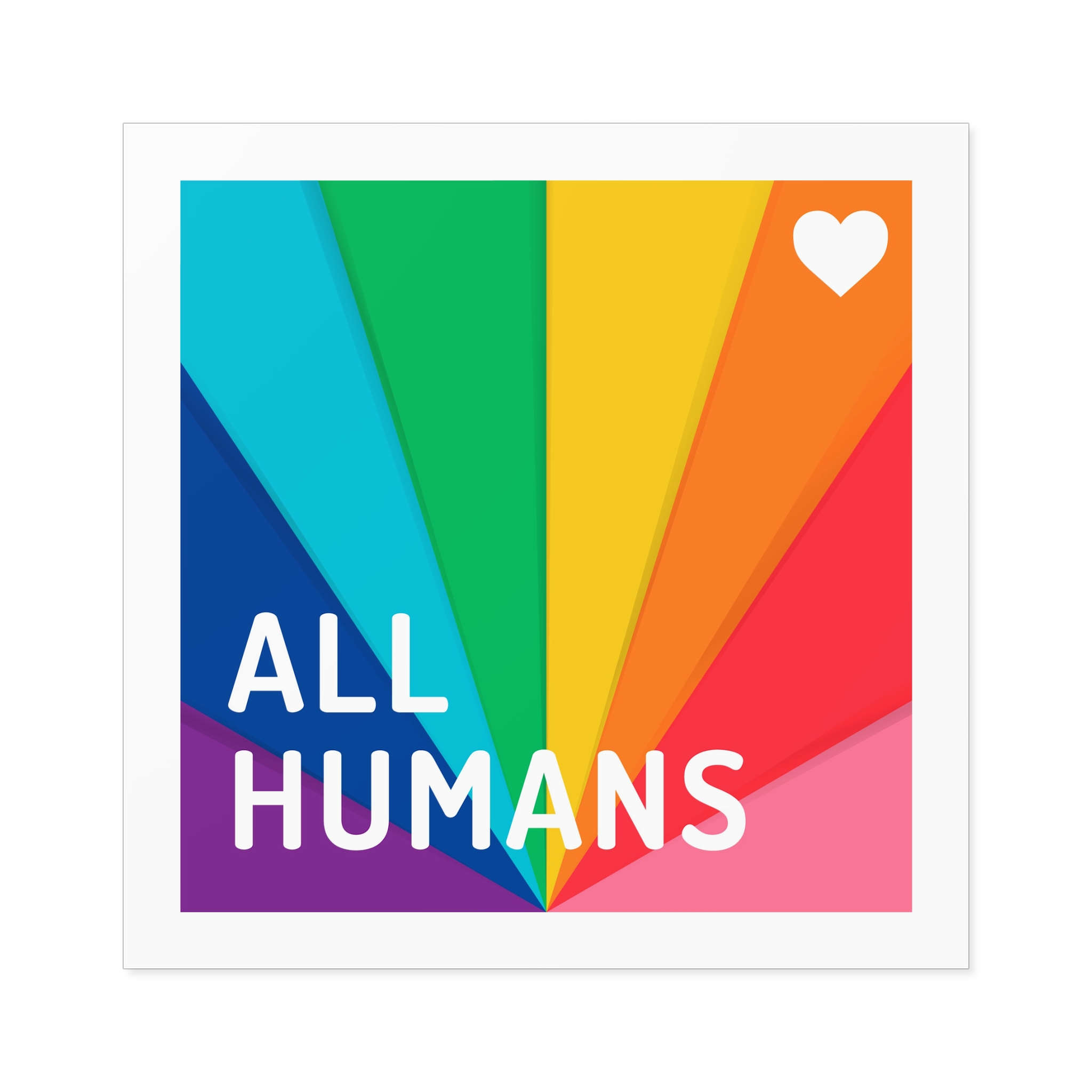 Rainbow Colored Background With All Humans Concept Pride Month Laminate Stickers Square - Image 49