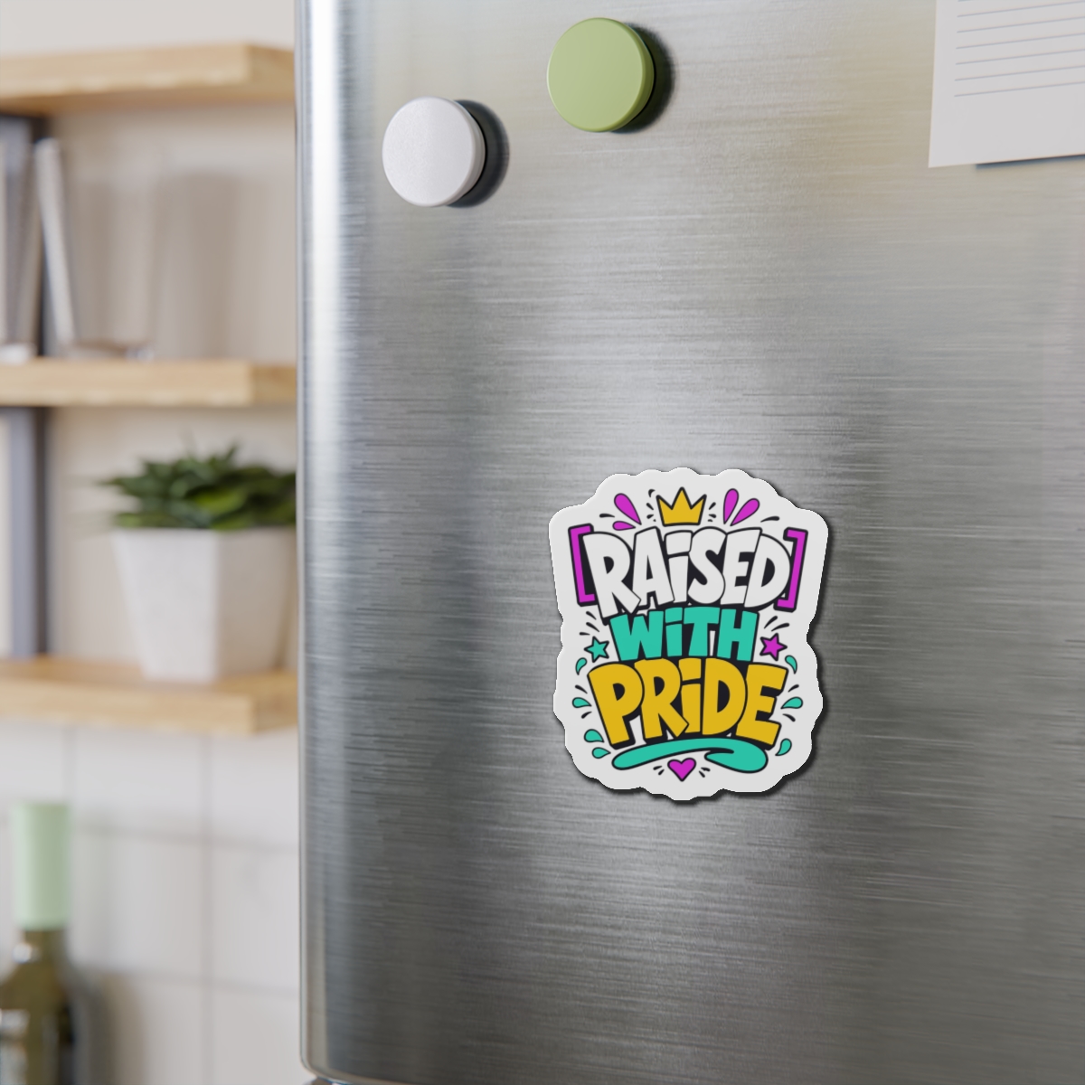 Raised With Pride Text Effect Die Cut Magnets - Image 9