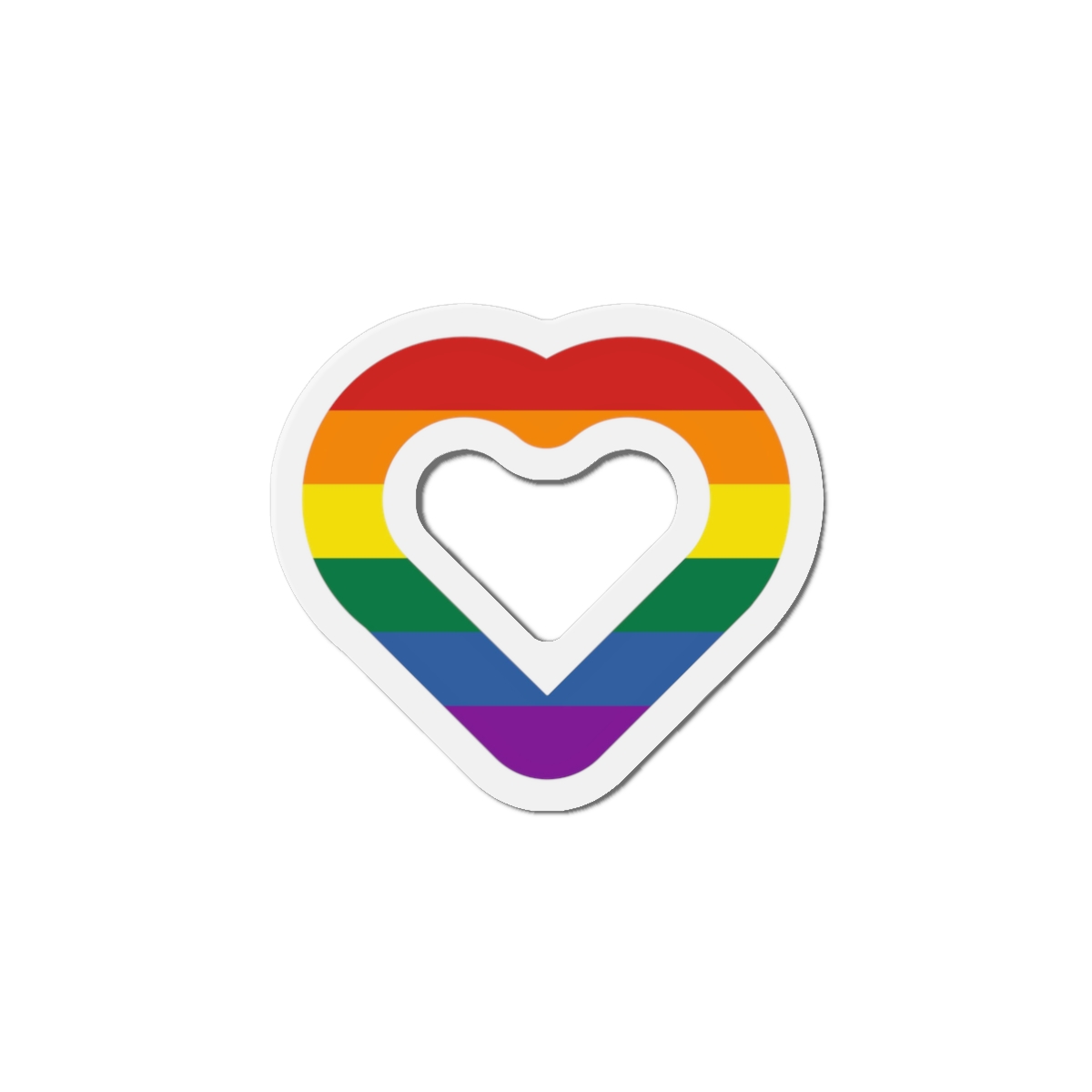 Pride Flag Heart Shape Icon Isolated White Background Lgbt Love Modern Sign Vector Illustration Die Cut Magnets - Image 4