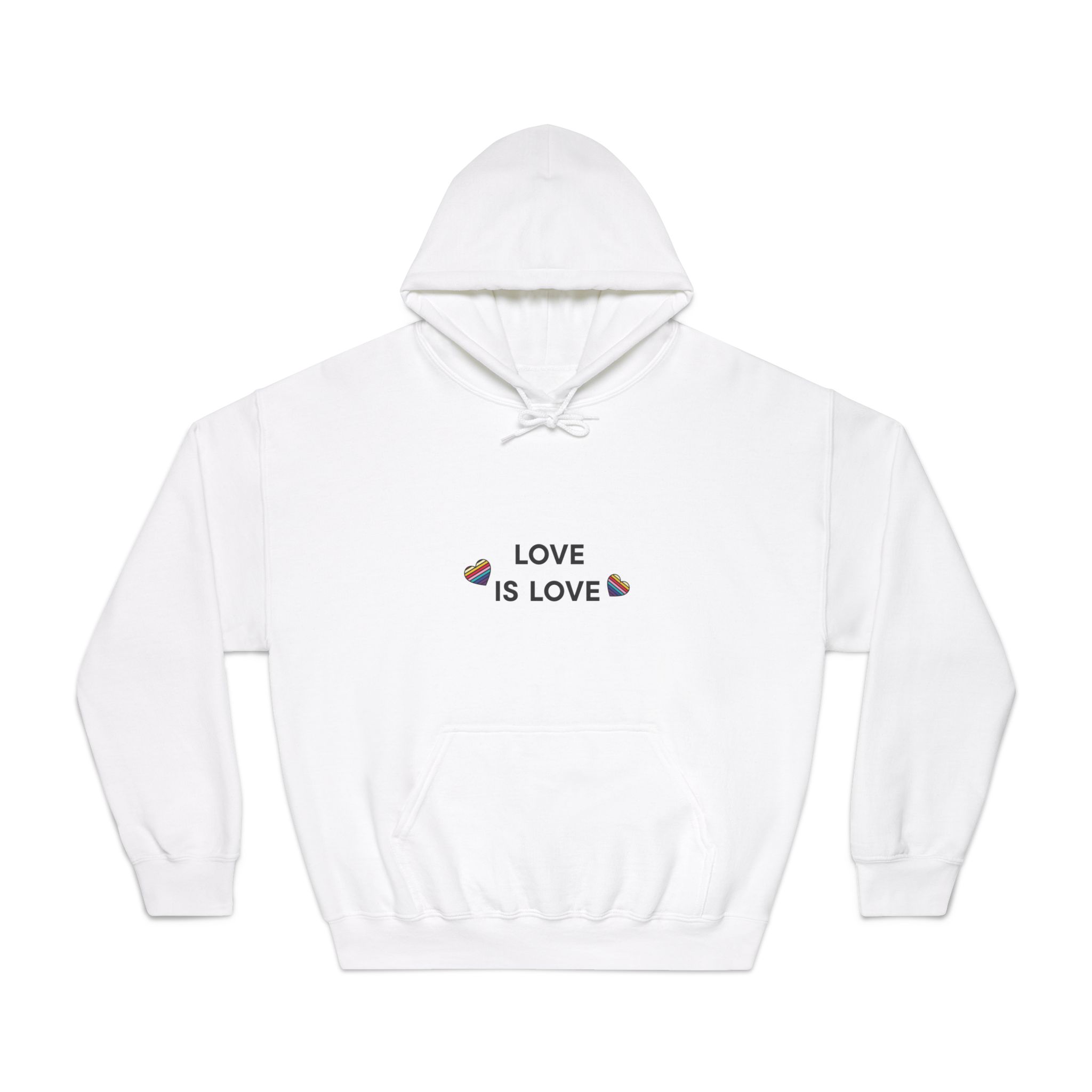 Love Is Love With Rainbow Hearts Unisex Dryblend Hooded Sweatshirt