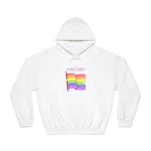Pride Day Flag With Love Unisex Dryblend Hooded Sweatshirt