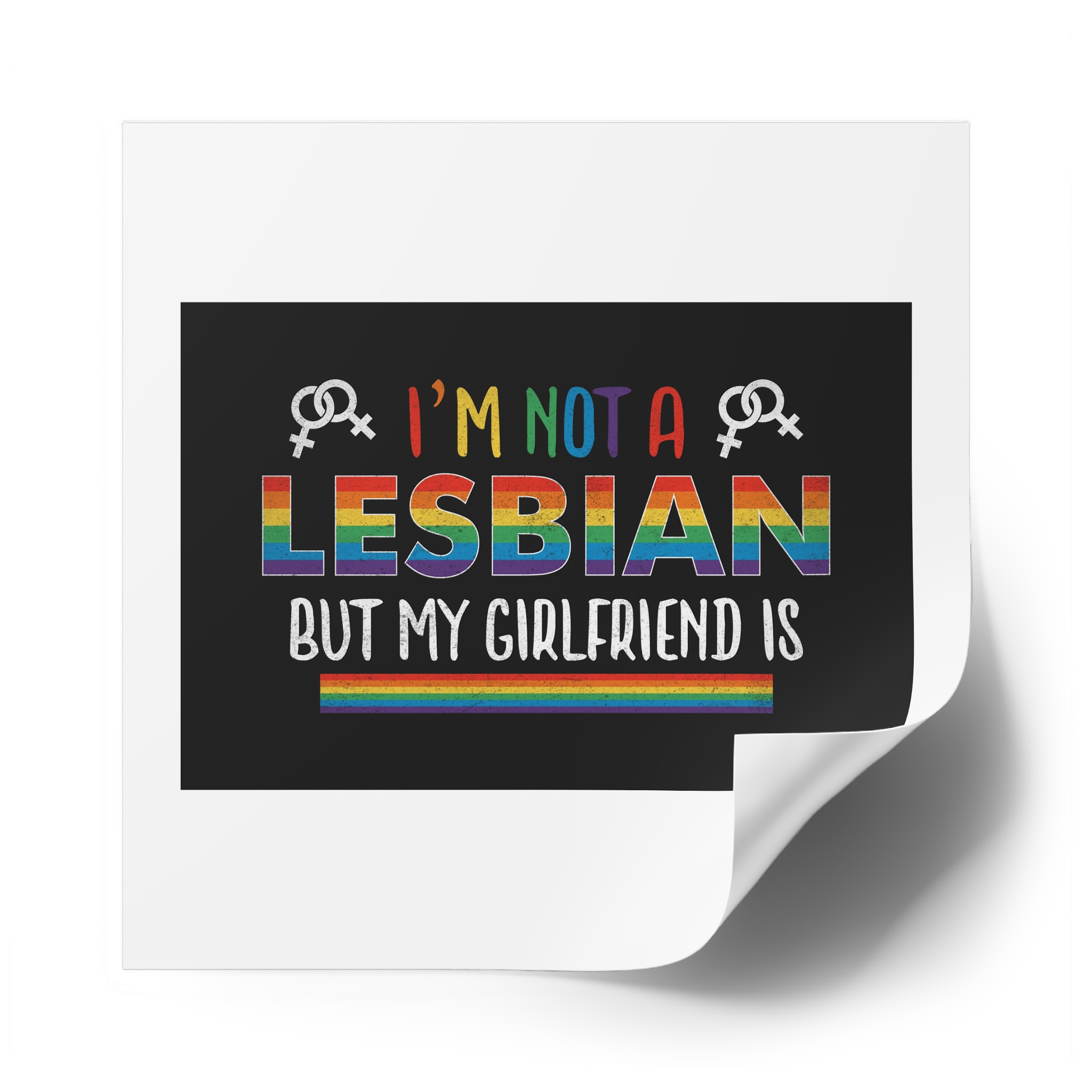 Pride Gay Rainbow Typography Vector Premium T Shirt(4) Laminate Stickers Square - Image 50