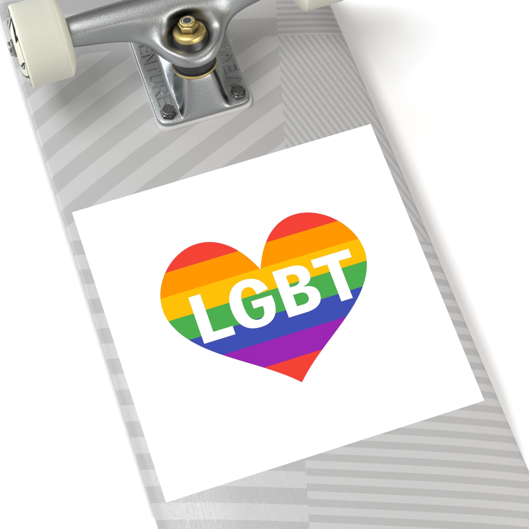 Lgbt Rainbow Colors Heart Mark Lgbt Letters Laminate Stickers Square - Image 64