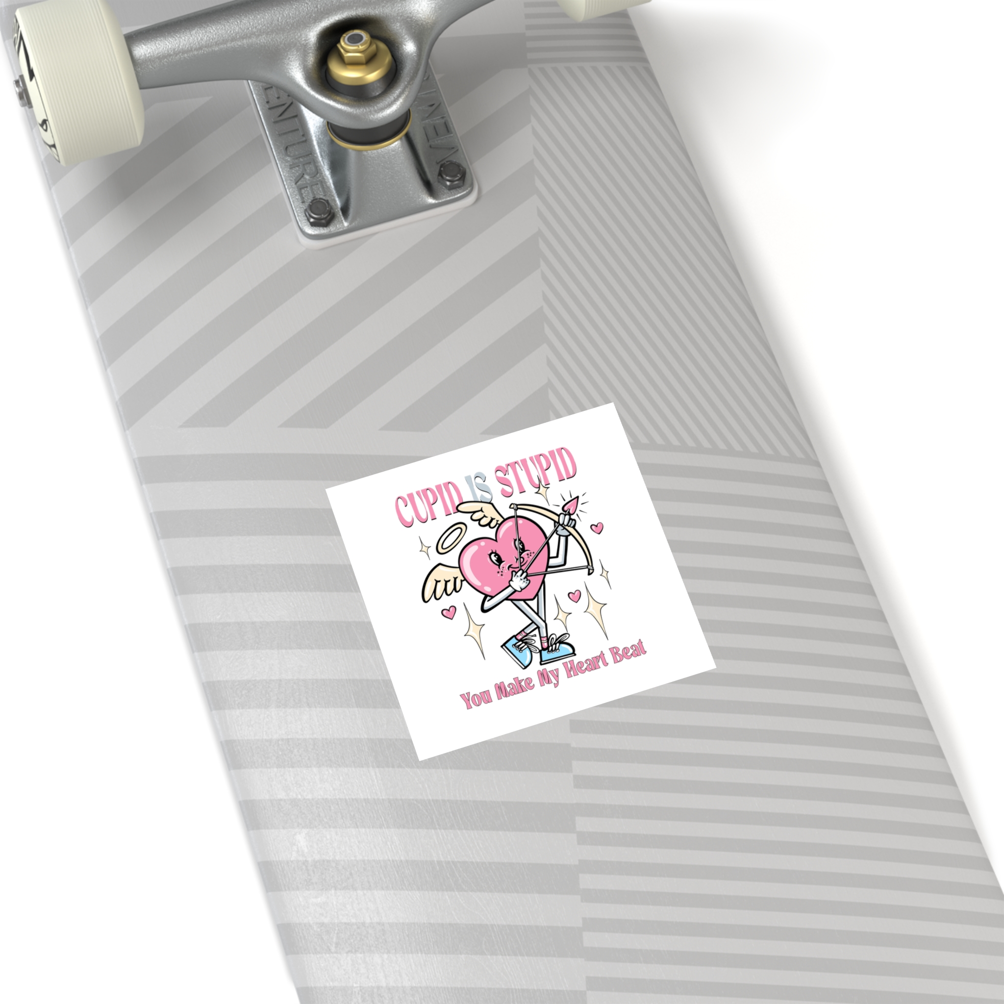Love Cupid Holding Bow Tshirt Design Laminate Stickers Square - Image 20