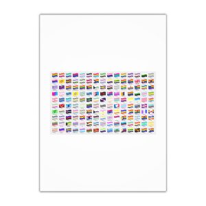 Waving Lgbt Pride Flags Collection Vector Illustration Gift Wrapping Paper Sheets 1pc