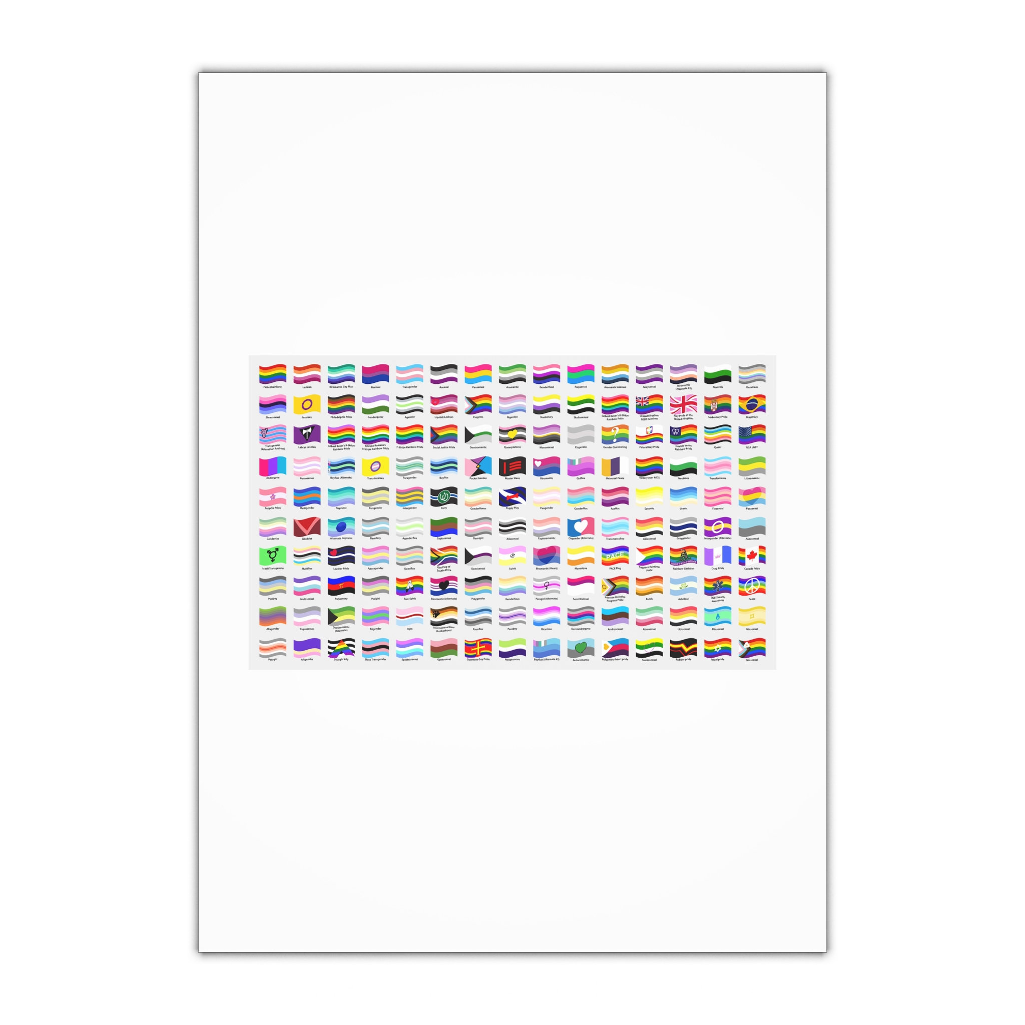 Waving Lgbt Pride Flags Collection Vector Illustration Gift Wrapping Paper Sheets 1pc