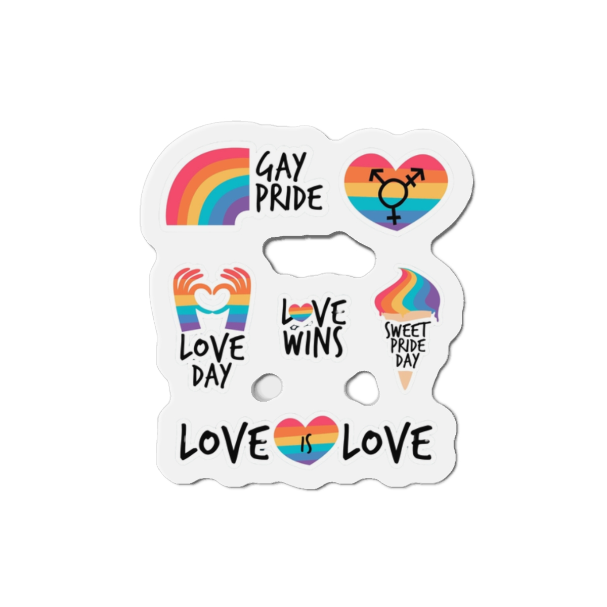 Pride Day Label Pack Theme Die Cut Magnets