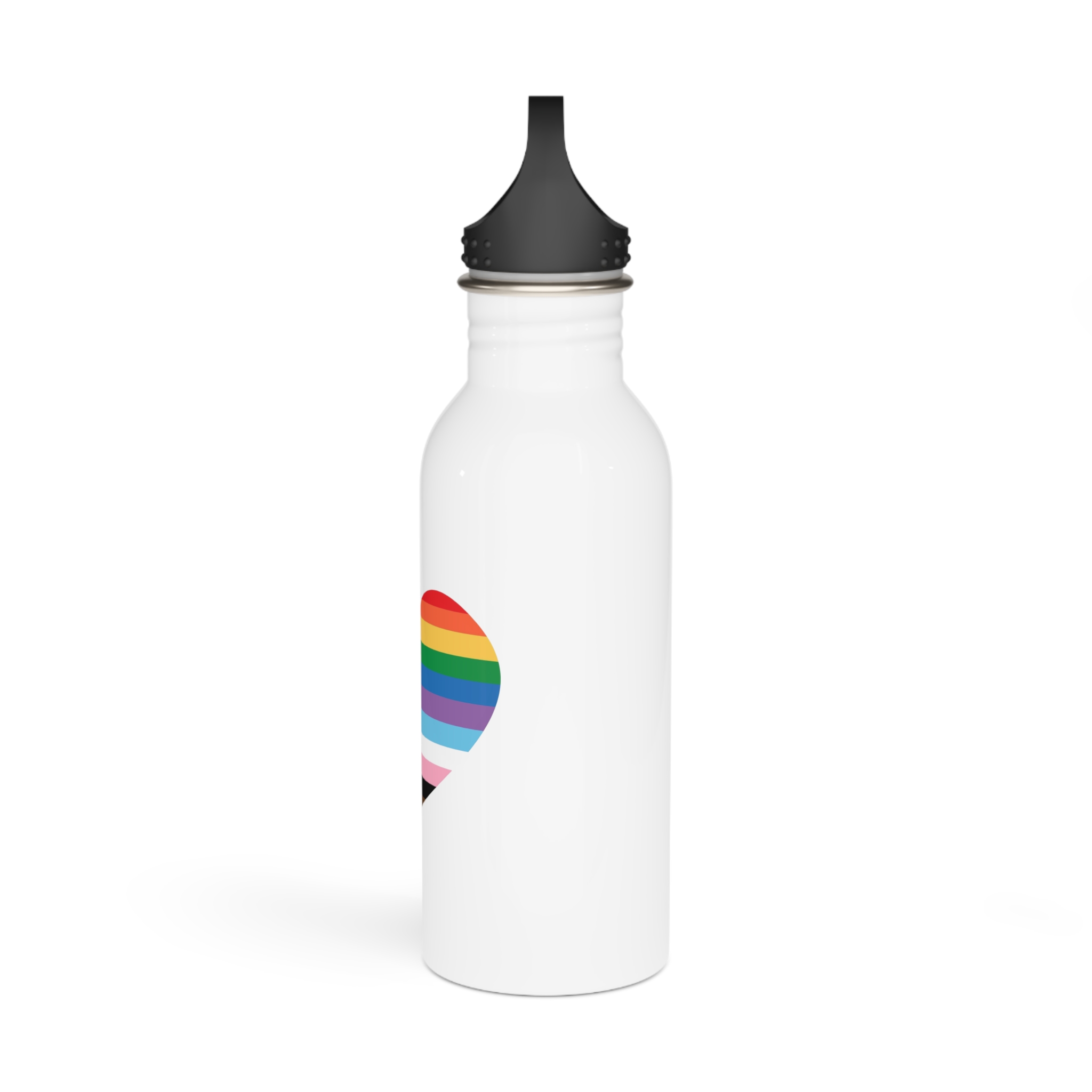 Inclusive Progress Pride Heart Symbol Stainless Steel Water Bottle - Image 4