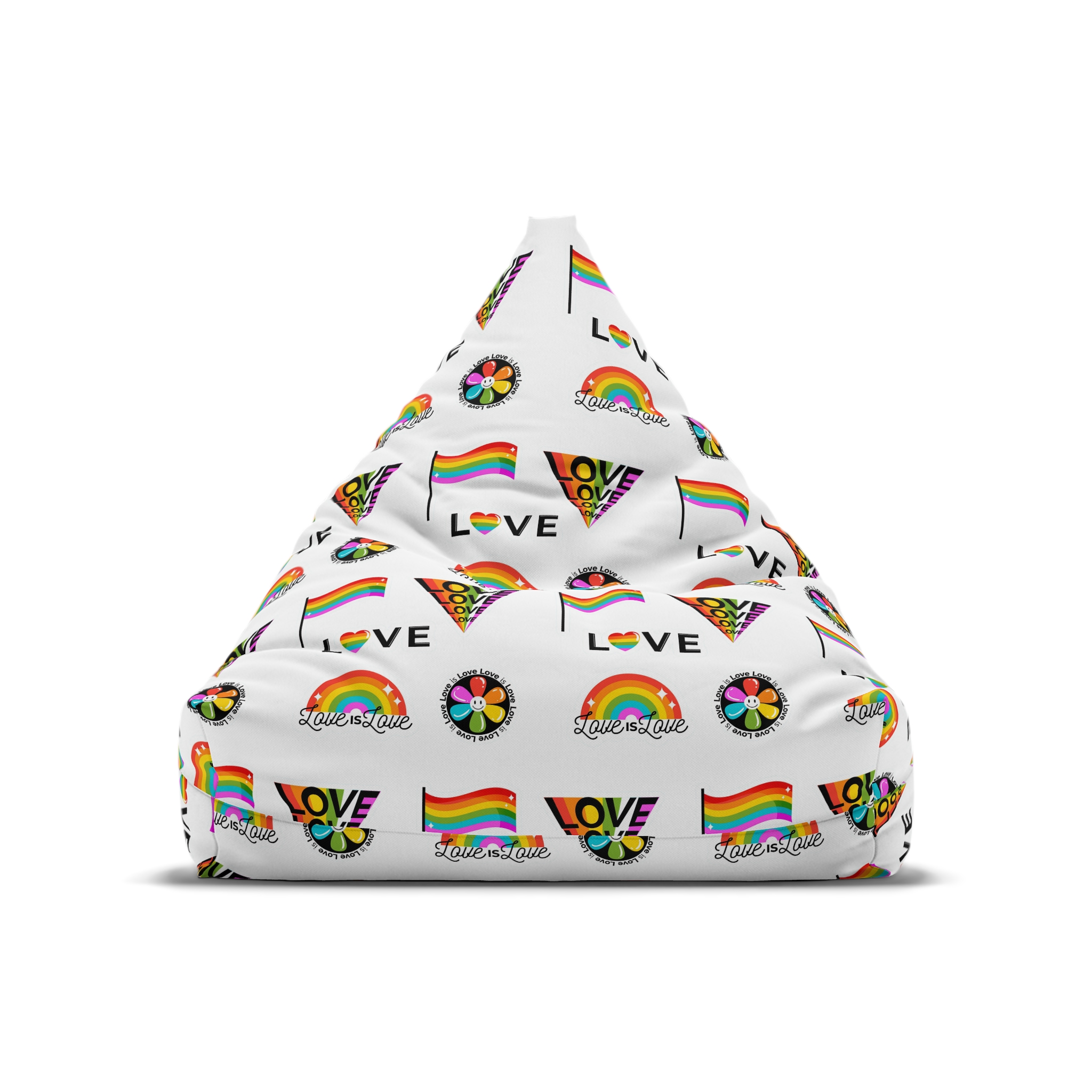 Pride Day Badges With Flag Bean Bag Chair Cover - Image 5