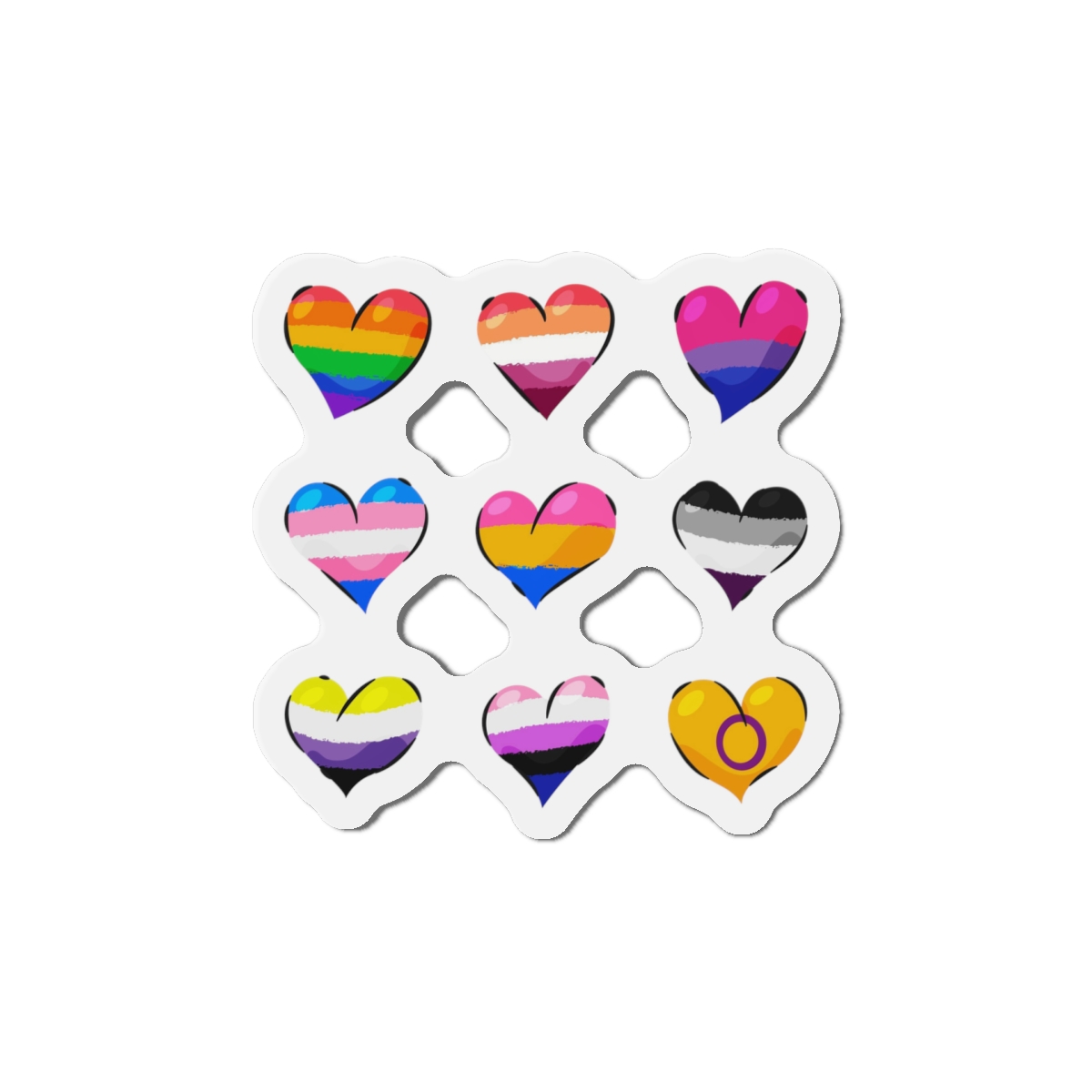 Flat Lgbt Pride Month Flags Collection Die Cut Magnets - Image 10
