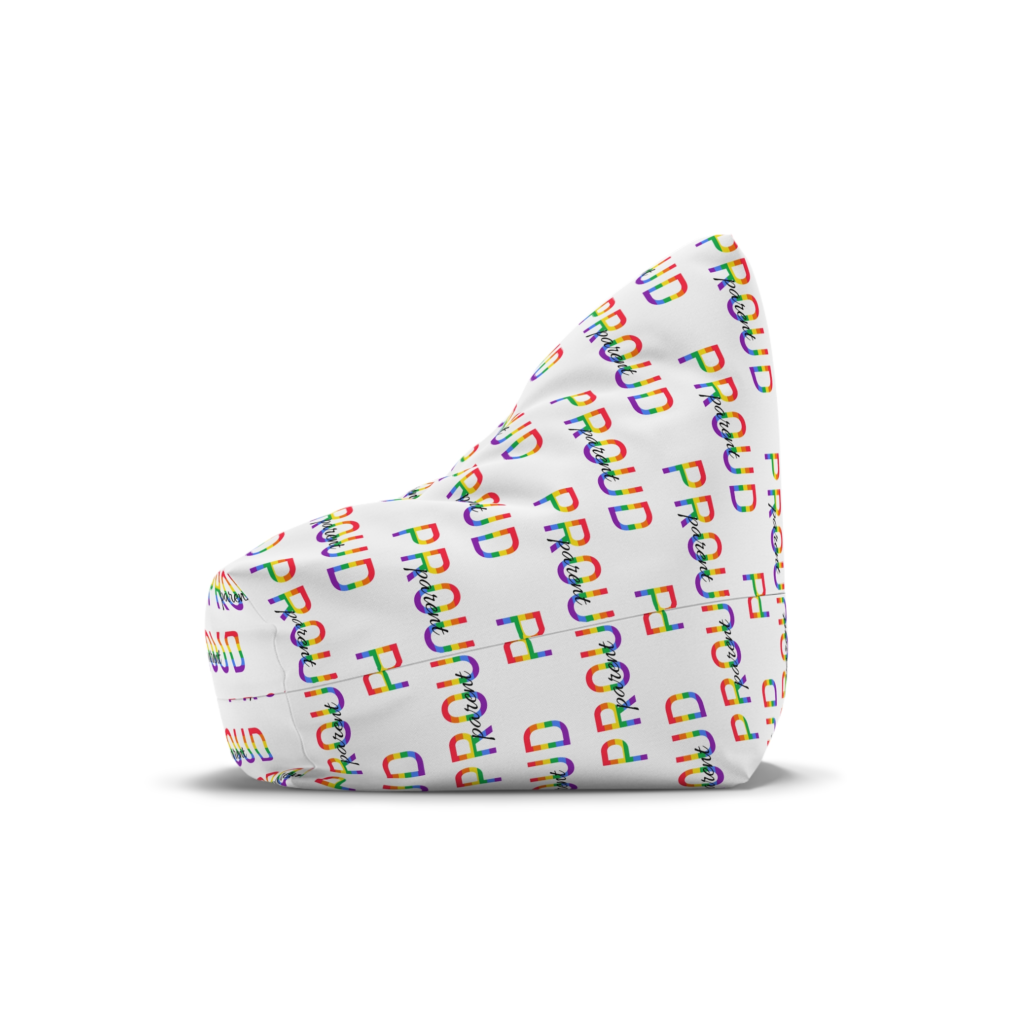 Proud Parent Letering Rainbow Colors Lgbt Flag Lgbt Parents Community Support Bean Bag Chair Cover - Image 4