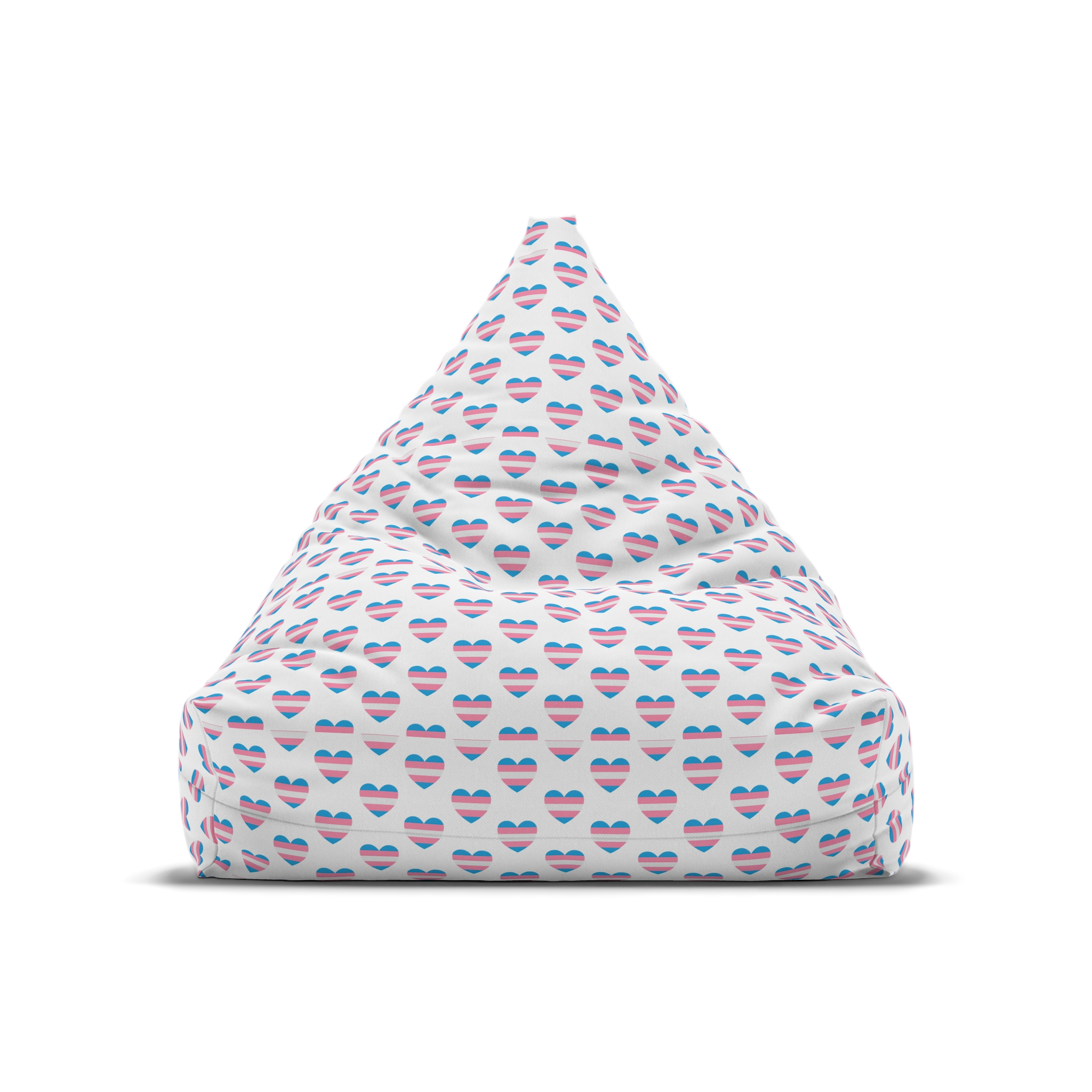 Vector Seamless Pattern Trans Lgbt Flag Heart Bean Bag Chair Cover - Image 5