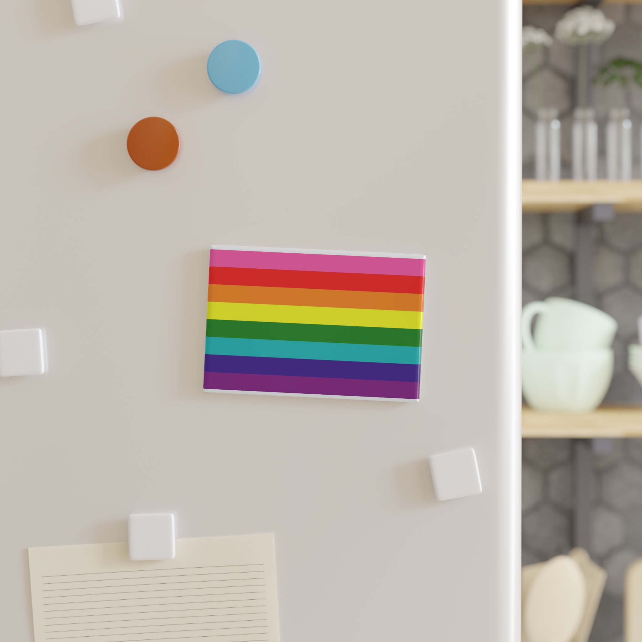 Gay Flag Rainbow Lgbt Pride Flag Global Symbol Equality Diversity Lgbtq Rights Love Acceptance Publi(1) Button Magnet Rectangle 1 And 10 Pcs - Image 3