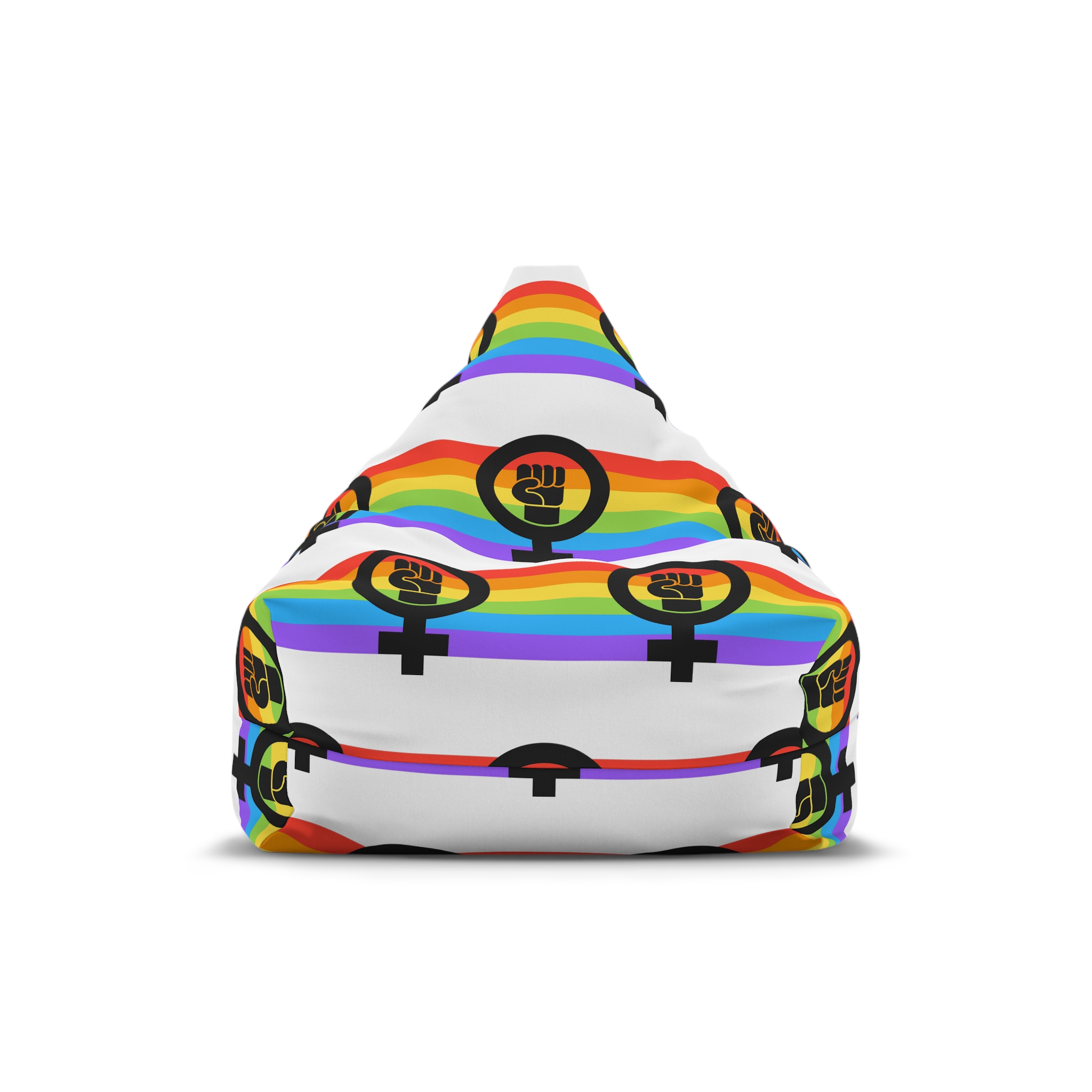 Flat Feminist Lgbt Flag Illustration Bean Bag Chair Cover