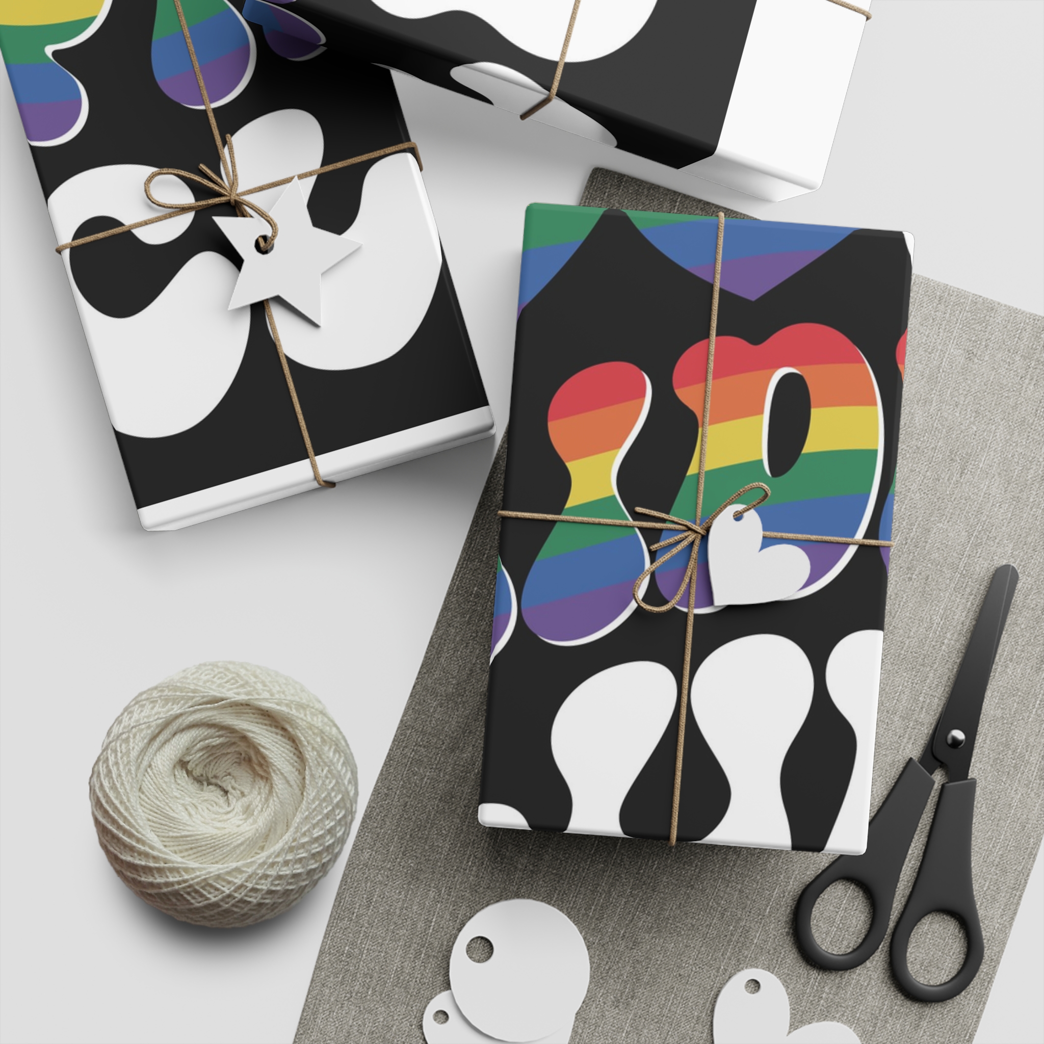 Rainbow Club Logo With Word Rainbow Top Gift Wrapping Paper Sheets 1pc - Image 5