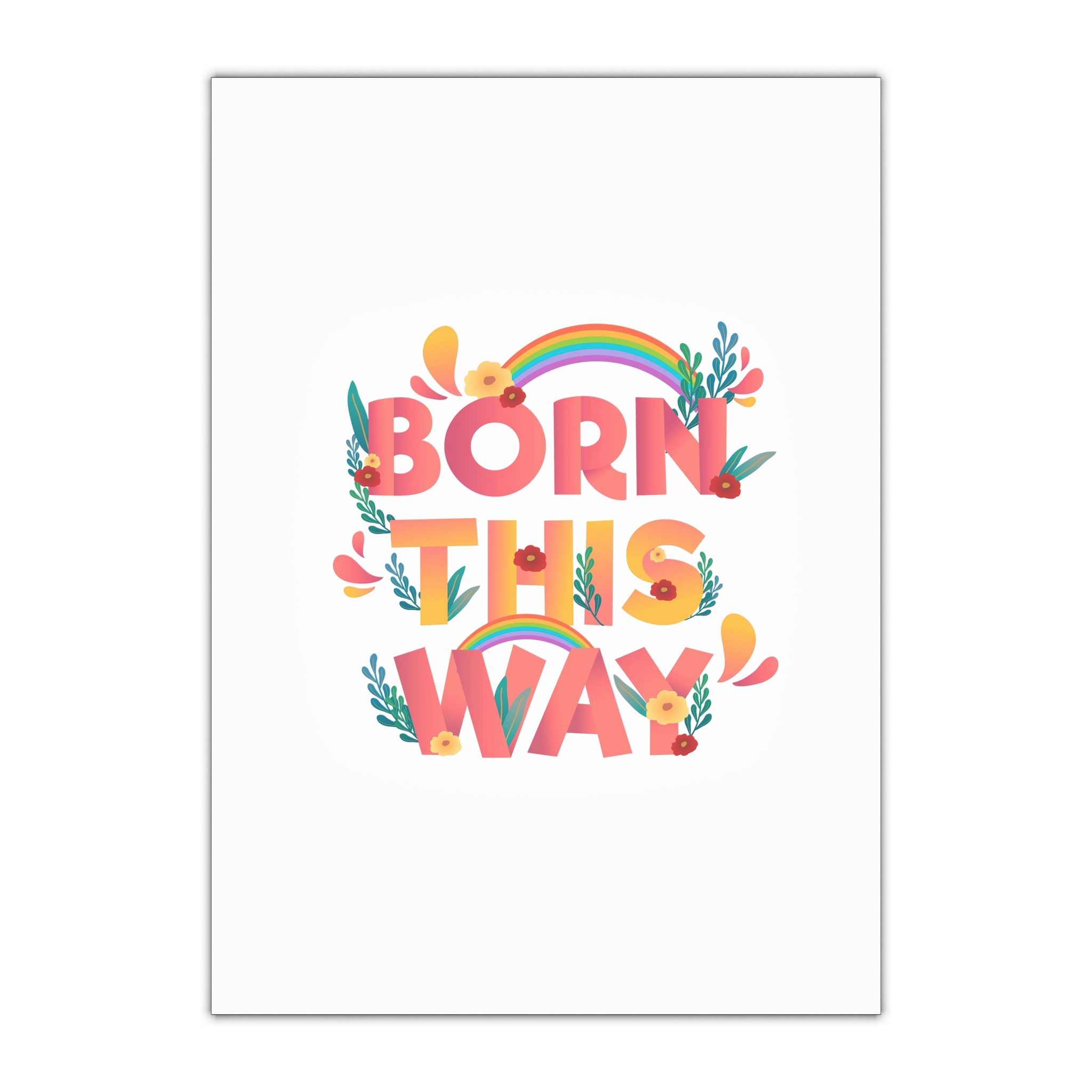 Pride Day Positive Lettering Design Gift Wrapping Paper Sheets 1pc