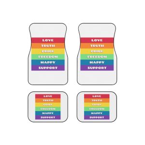 Rainbow Text Car Mats Set Of 4