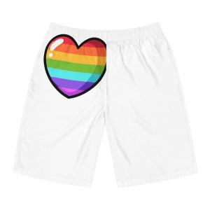 Pride Heart Cartoon Style Mens Board Shorts Aop