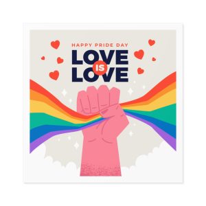Happy Pride Day Concept Laminate Stickers Square