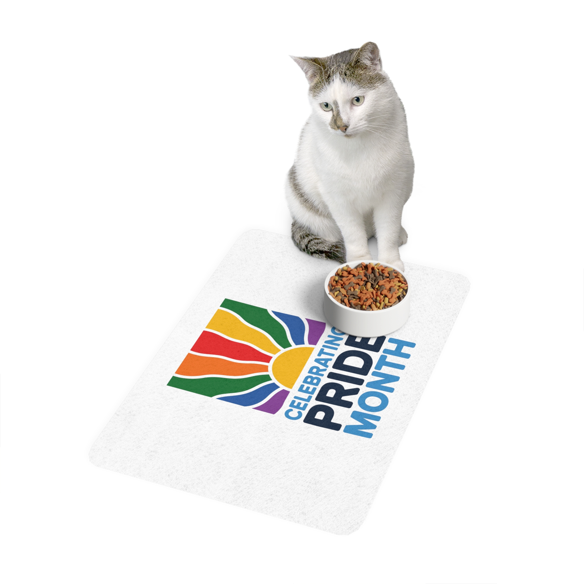 Celebrating Pride Month Colorful Graphic Design (1) Pet Food Mat 12x18 - Image 3