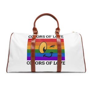 Colors Love Lgbtq Pride Month Quote Rainbow Flag Art With Smiley Face White Background Waterproof Travel Bag