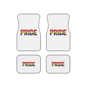 Rainbow Colored Text That Says Rainbow Middle Car Mats Set Of 4