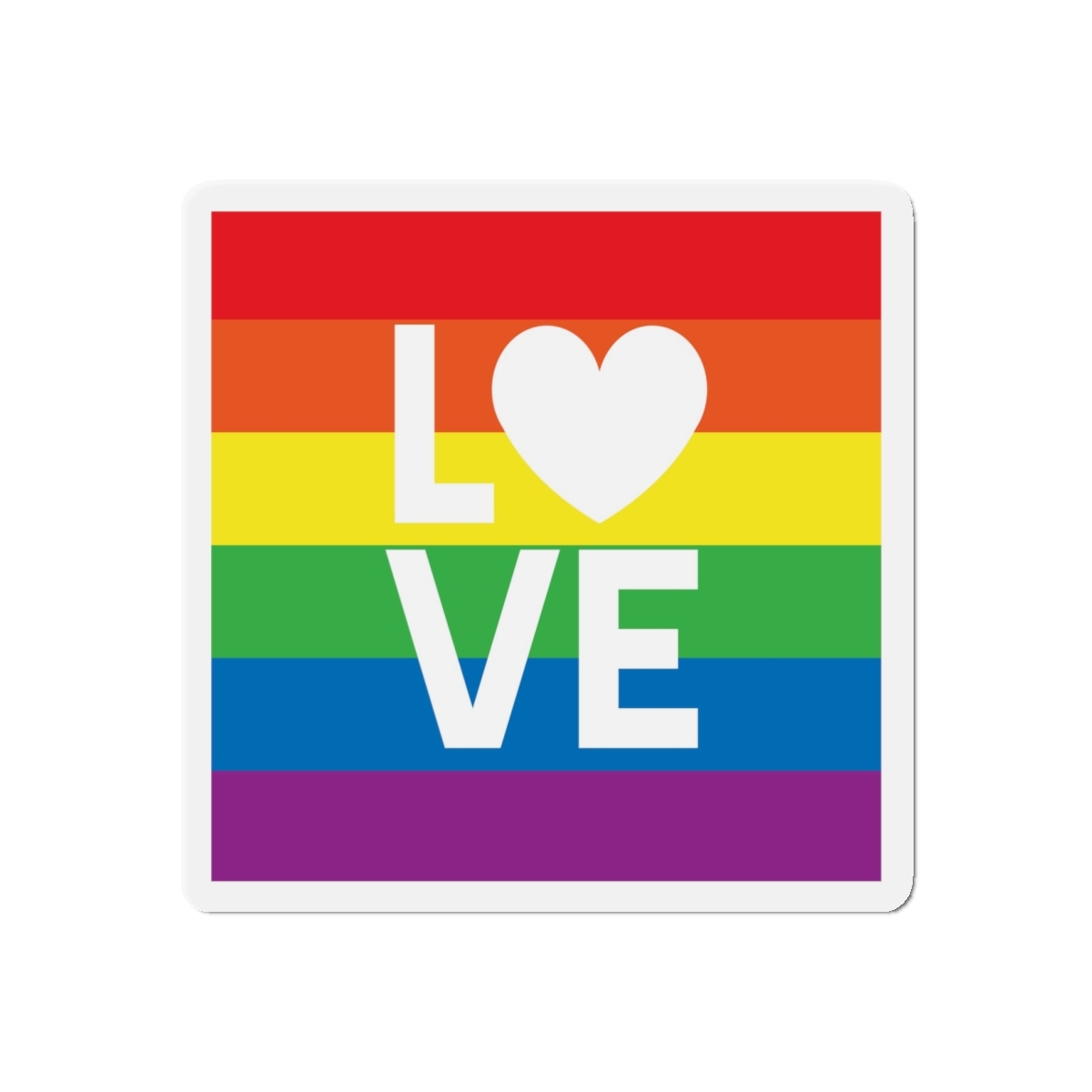 Love Lgbt Heart Squere White Die Cut Magnets - Image 7
