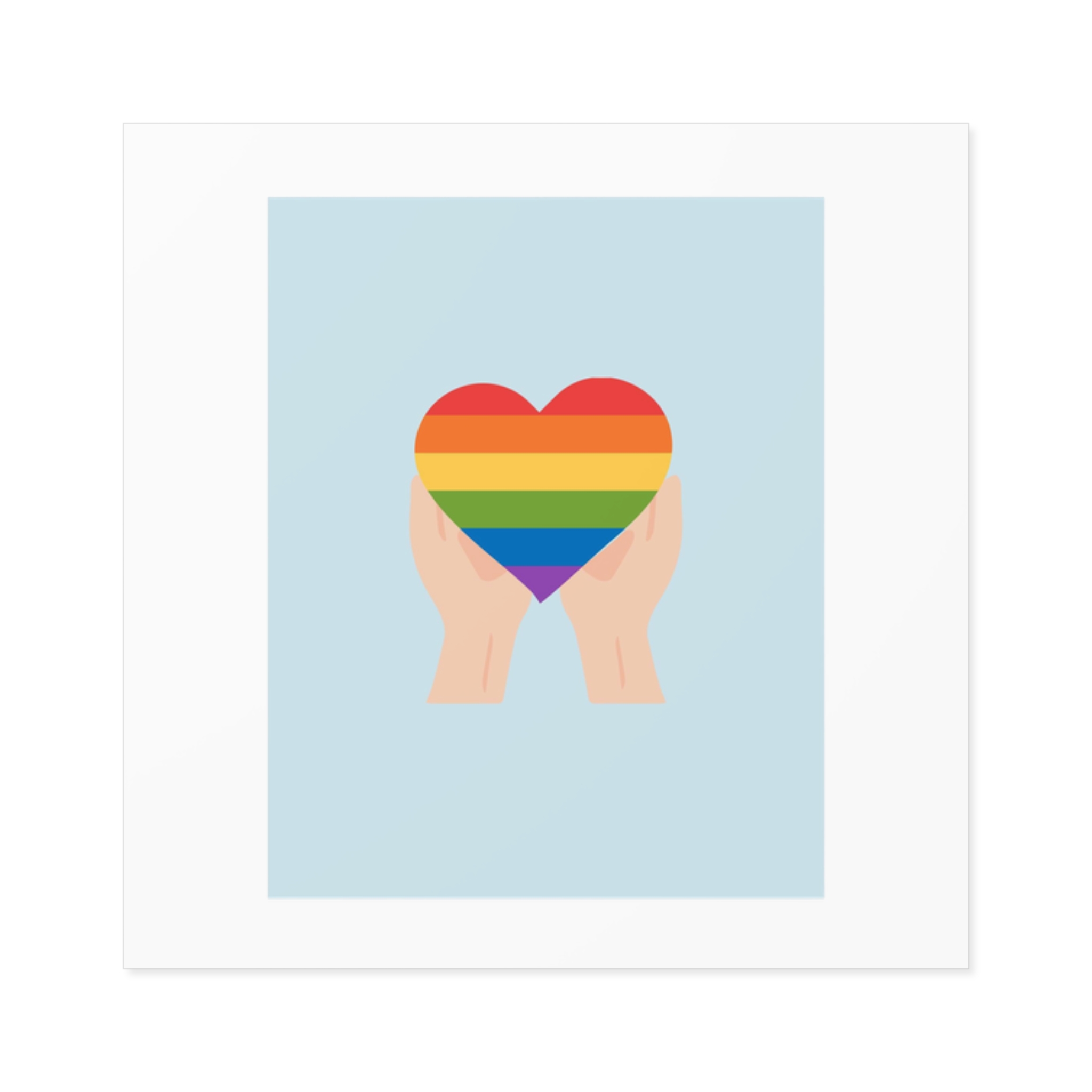 Pride Lgbt Card Support Love Poster That Says Rainbow Heart It Laminate Stickers Square - Image 9