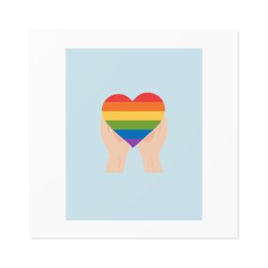 Pride Lgbt Card Support Love Poster That Says Rainbow Heart It Laminate Stickers Square