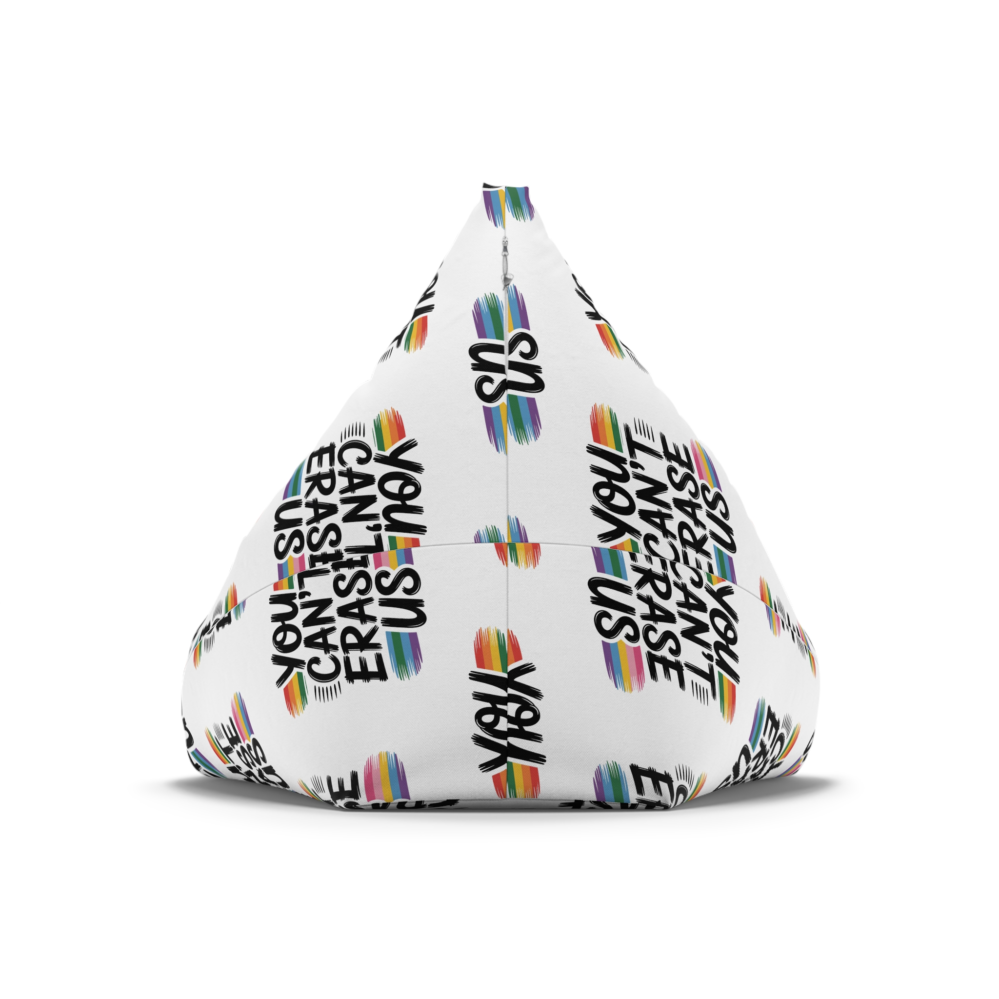 You Cant Erase Us T Shirt Design Isolated White Background 2 Bean Bag Chair Cover - Image 6