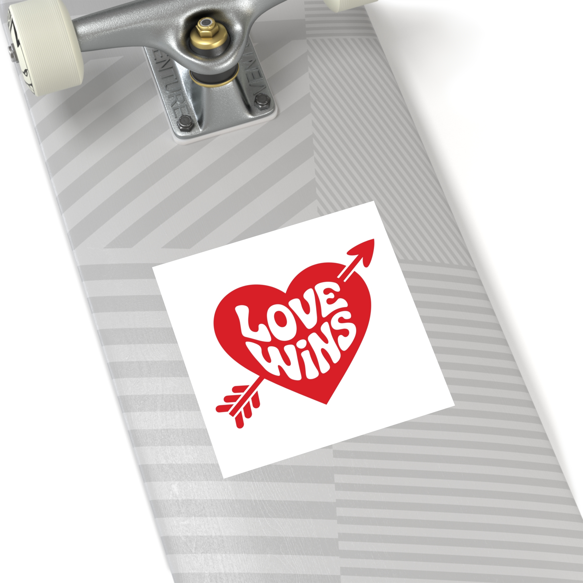 Love Wins Inscription Red Heart Pierced With Cupid39s Arrow Transparent Background Laminate Stickers Square - Image 44