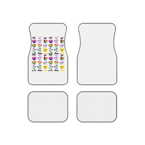 Vector Seamless Pattern Gender Lgbt Flag Heart (1) Car Mats Set Of 4