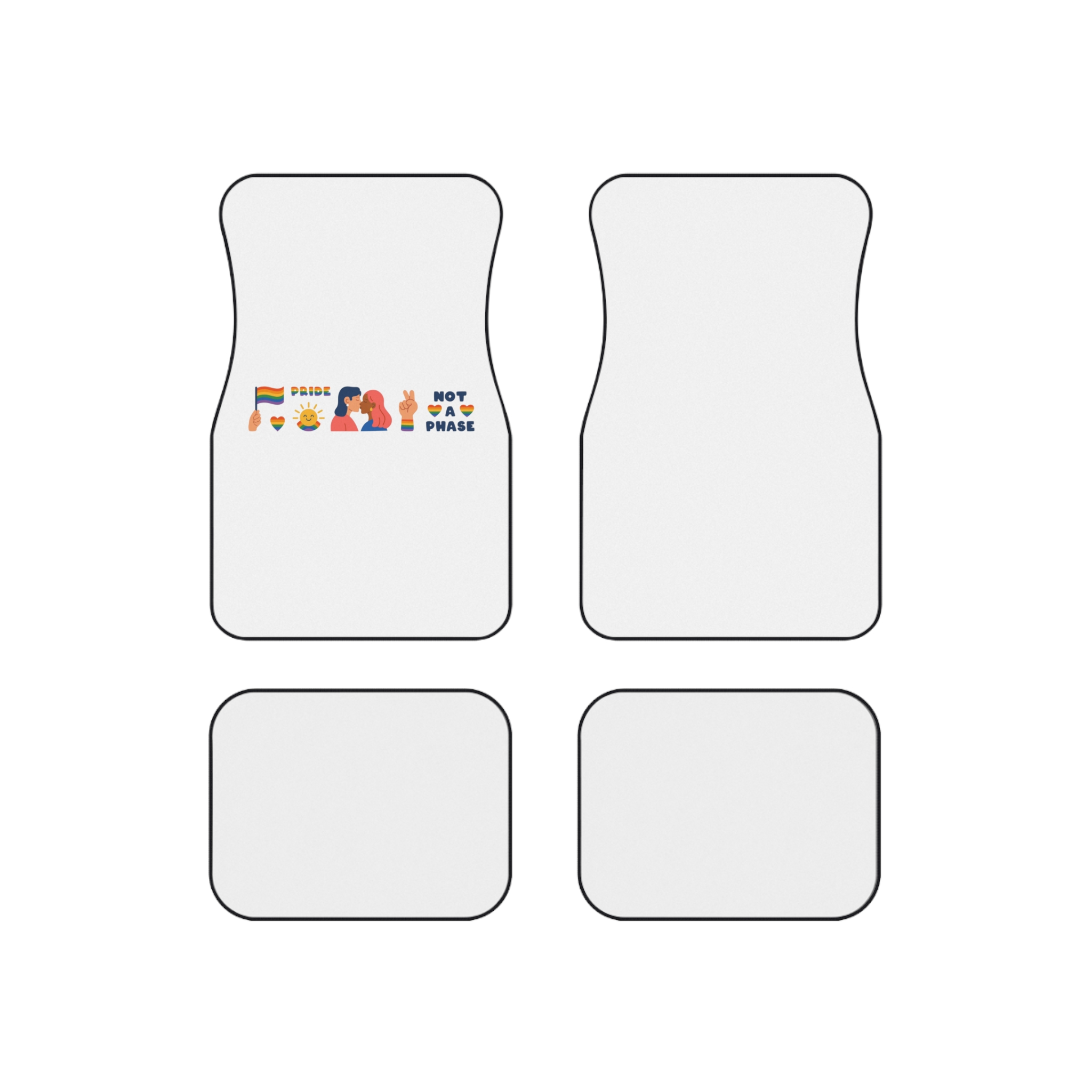 Vector Lgbt Trendy Clipart Set Colorful Cute Modern Collection Lgbtq Pride Elements Lesbian Girls Car Mats Set Of 4